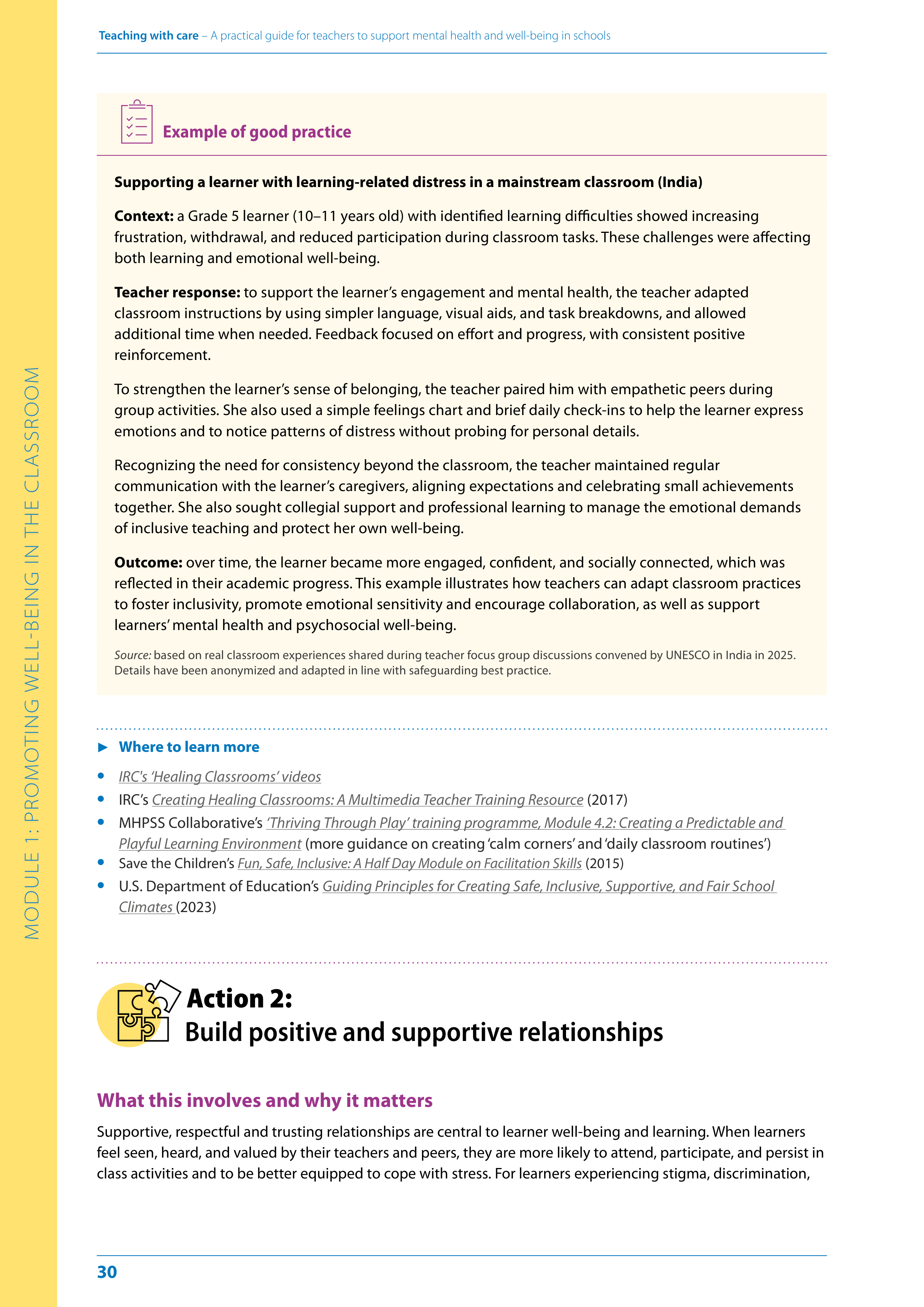 WHO Teaching with Care Guide — page 30