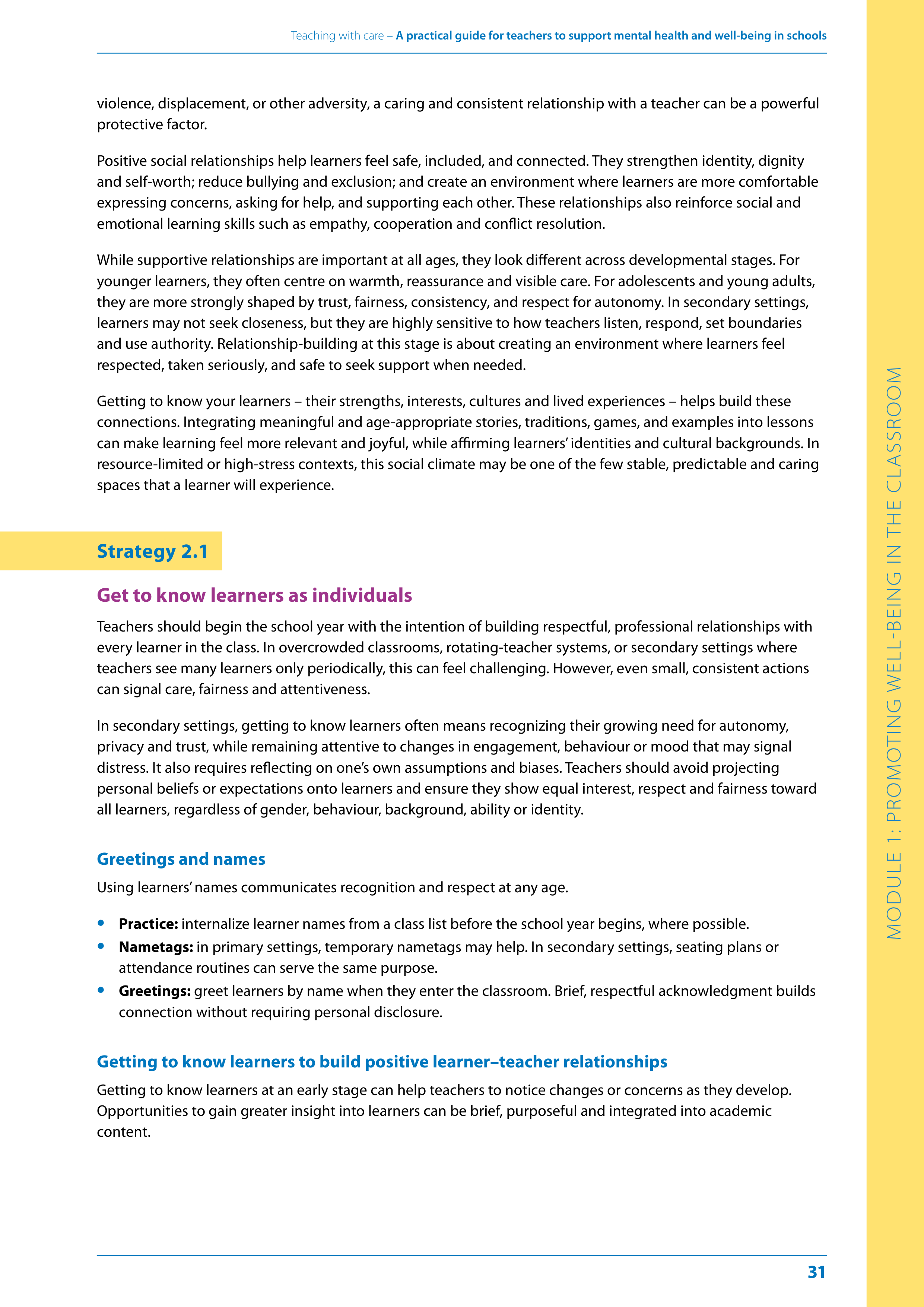 WHO Teaching with Care Guide — page 31
