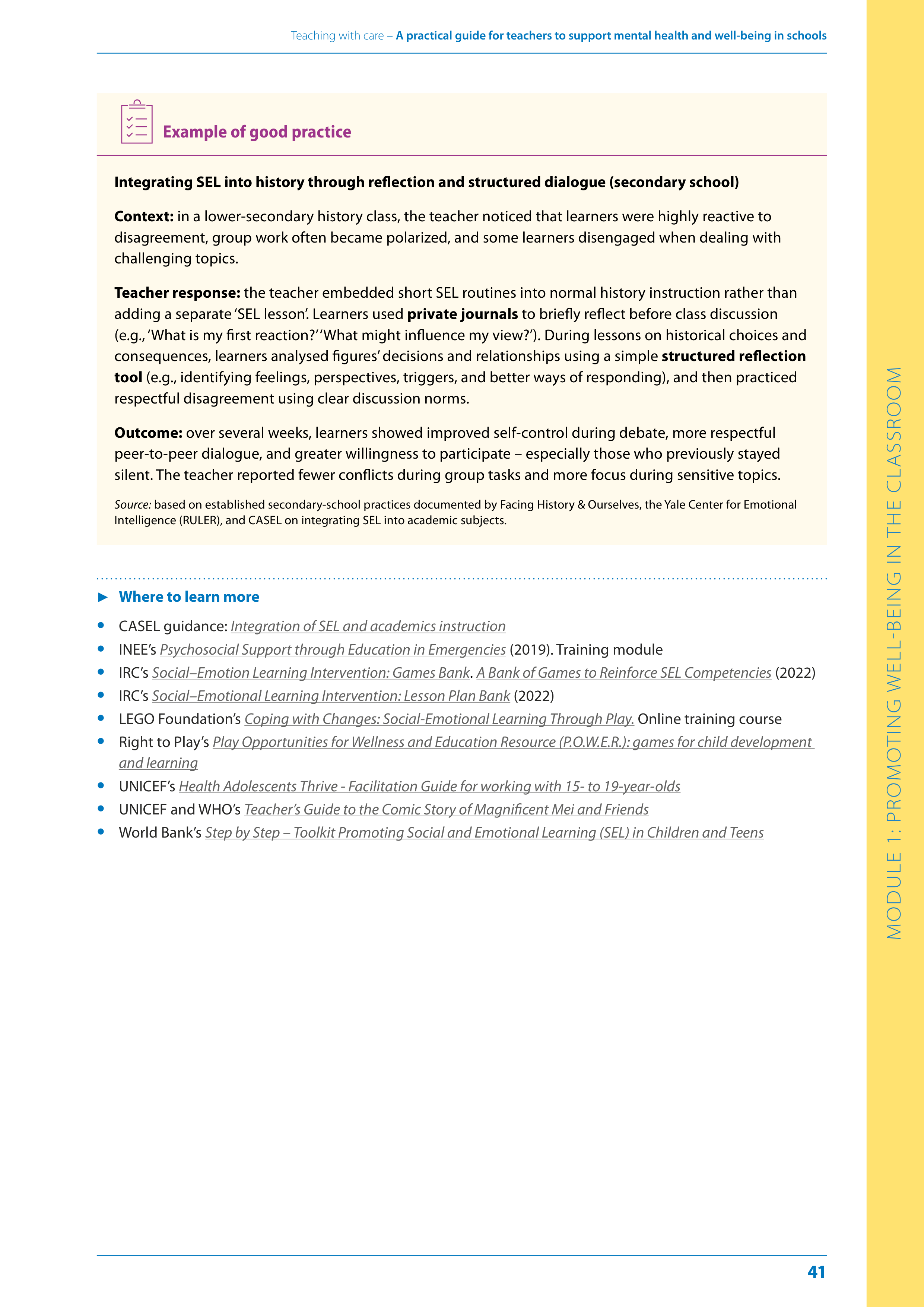WHO Teaching with Care Guide — page 41