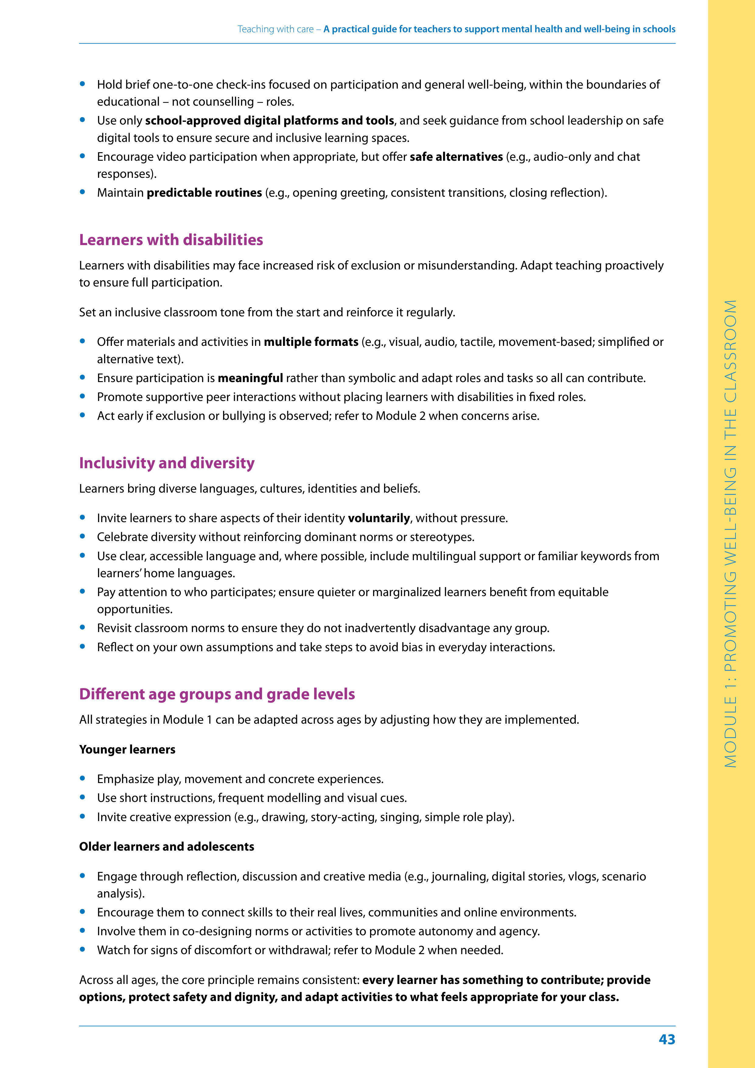 WHO Teaching with Care Guide — page 43