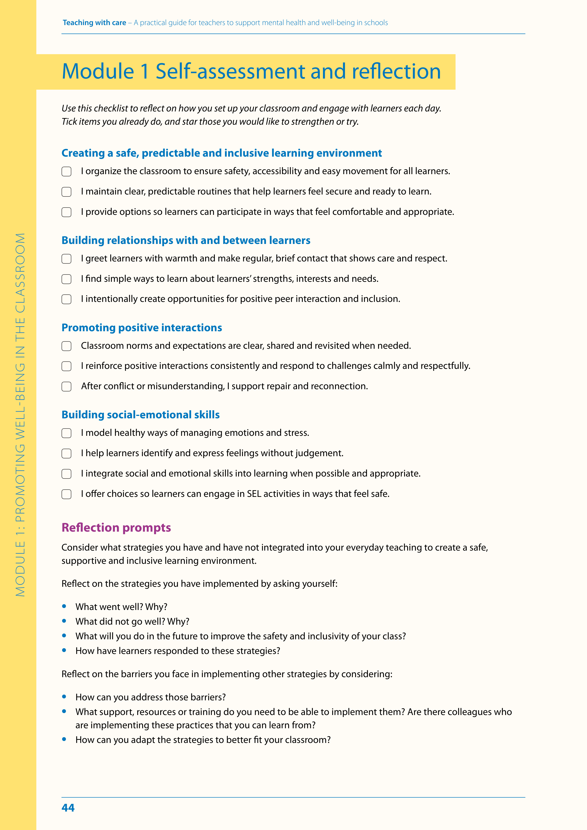 WHO Teaching with Care Guide — page 44