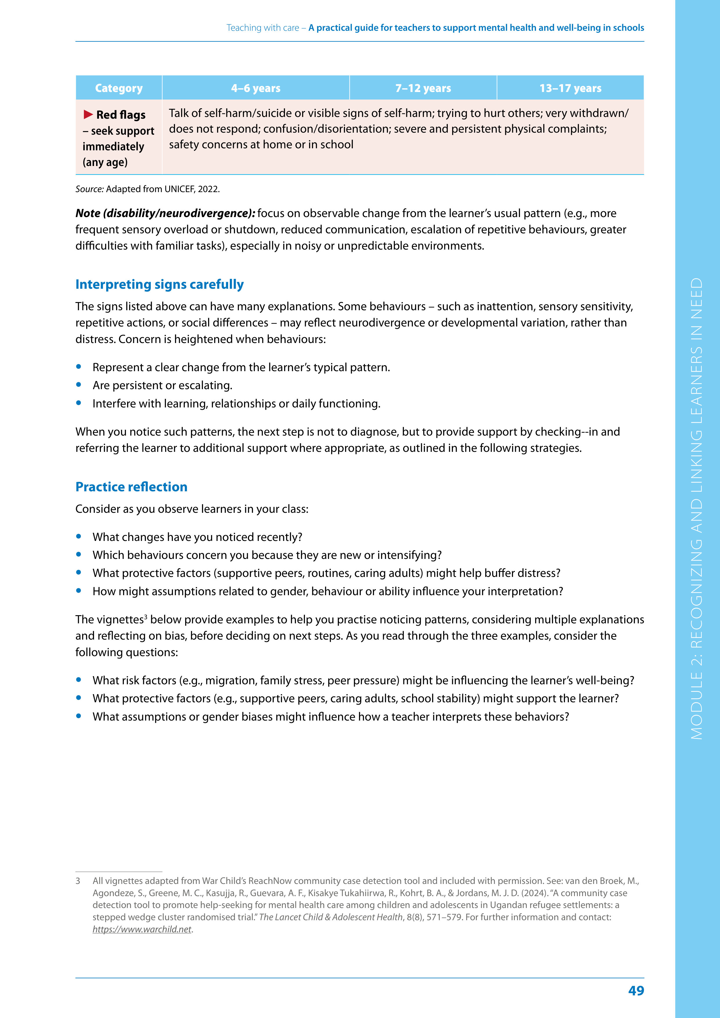 WHO Teaching with Care Guide — page 49