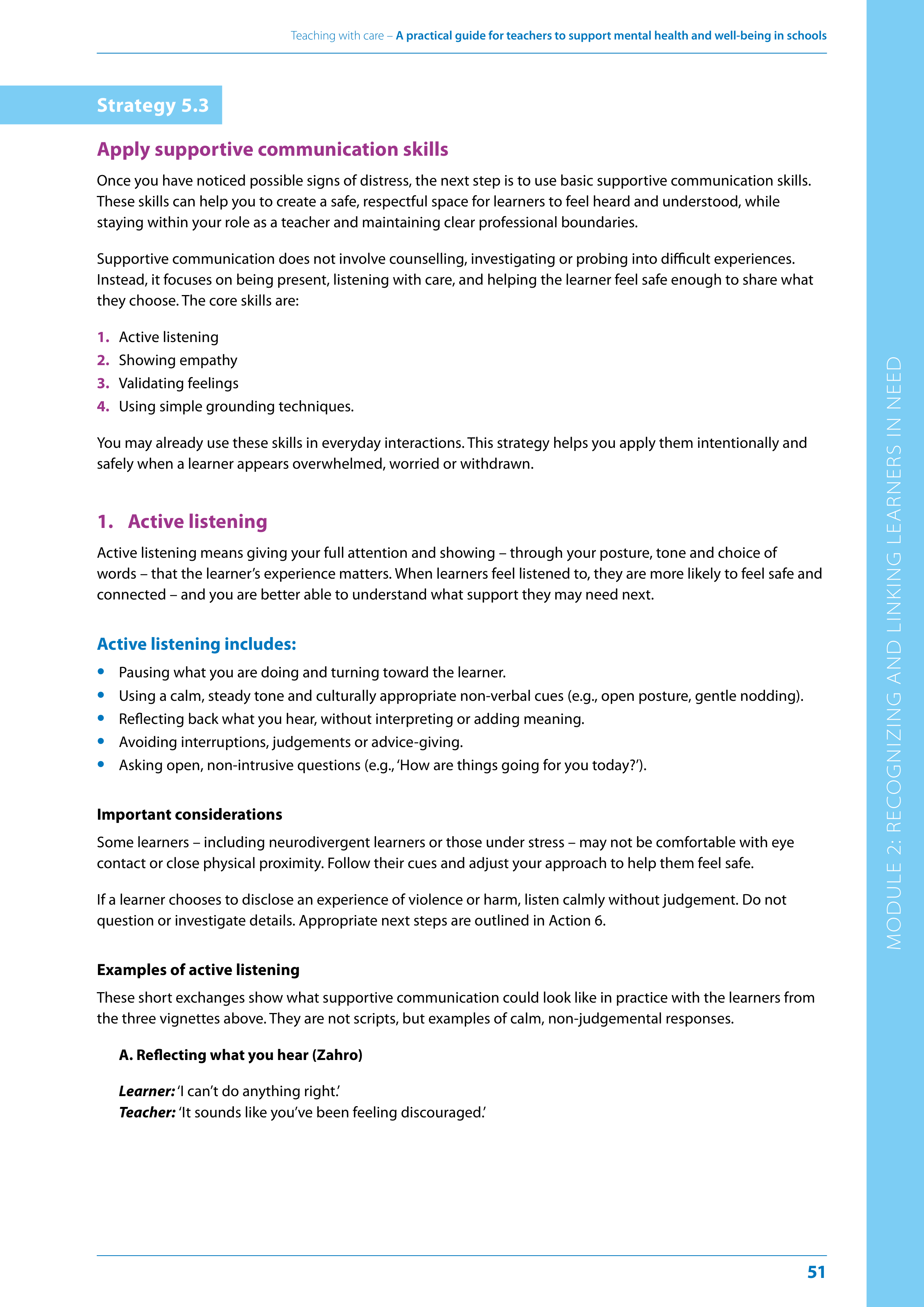 WHO Teaching with Care Guide — page 51