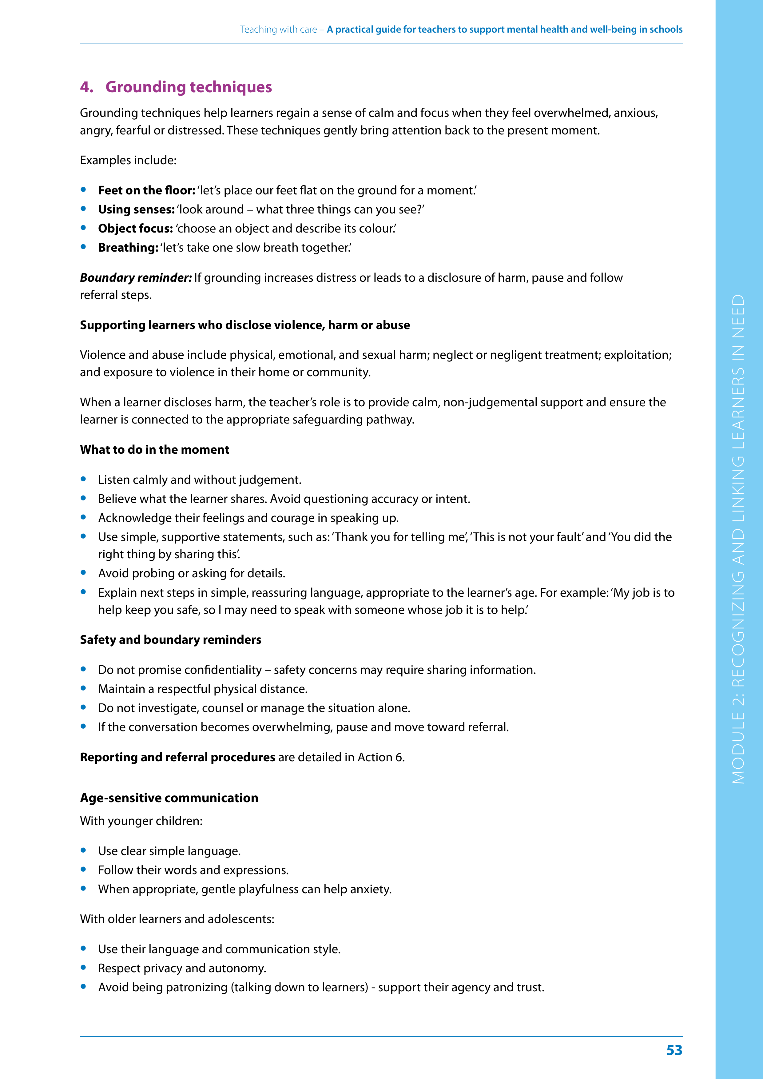 WHO Teaching with Care Guide — page 53