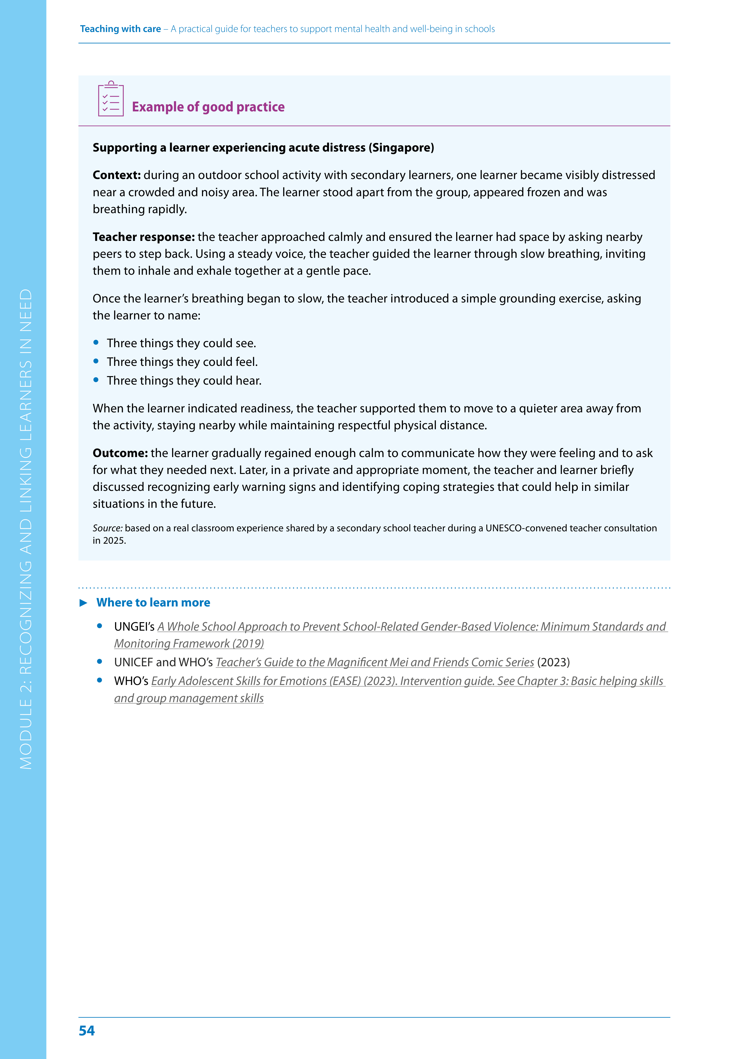 WHO Teaching with Care Guide — page 54
