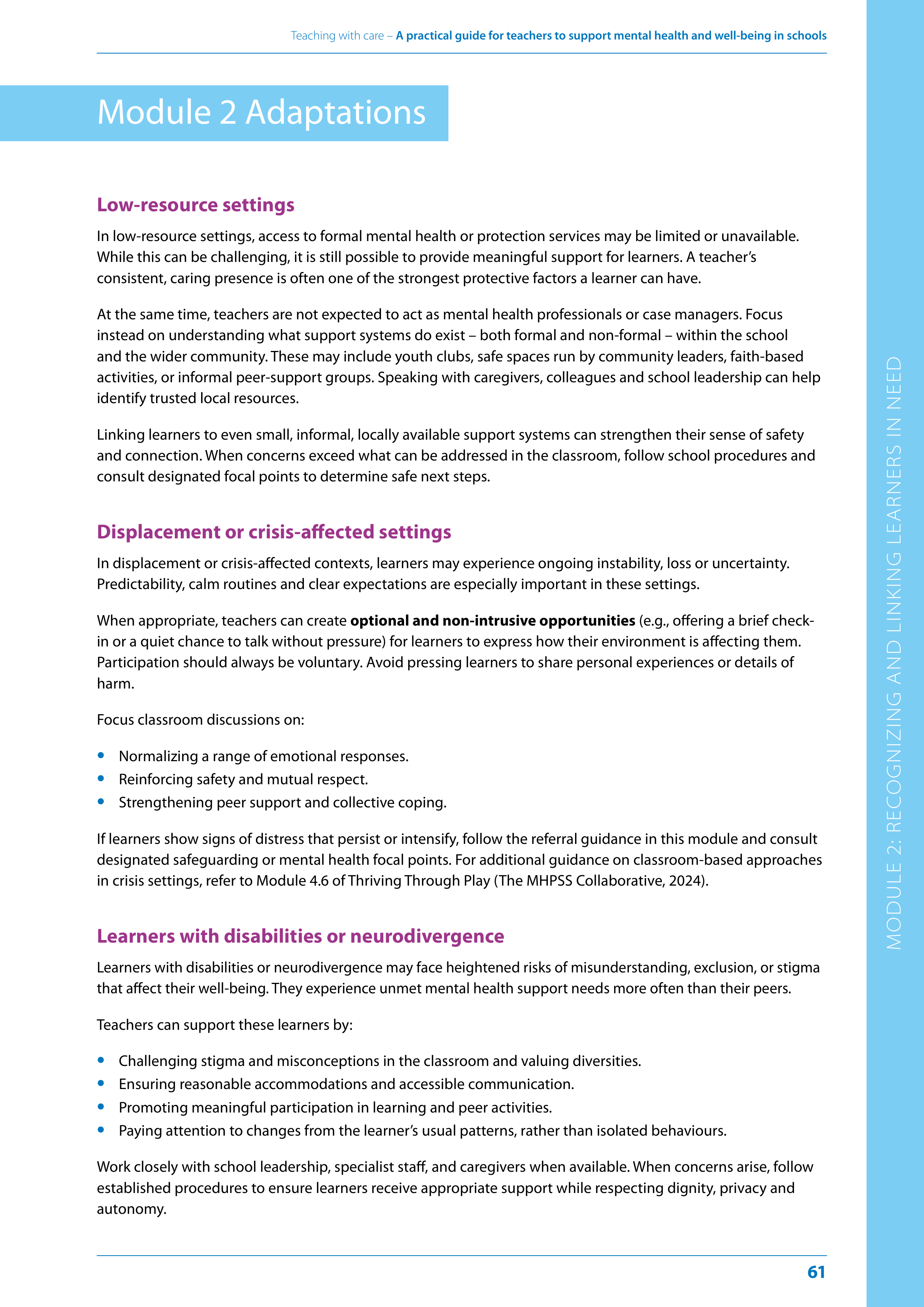 WHO Teaching with Care Guide — page 61