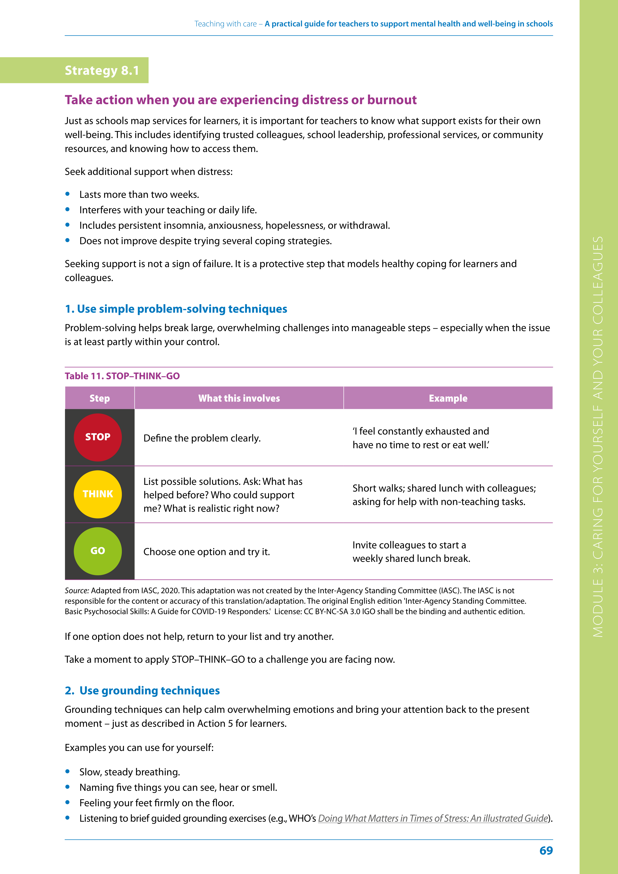 WHO Teaching with Care Guide — page 69