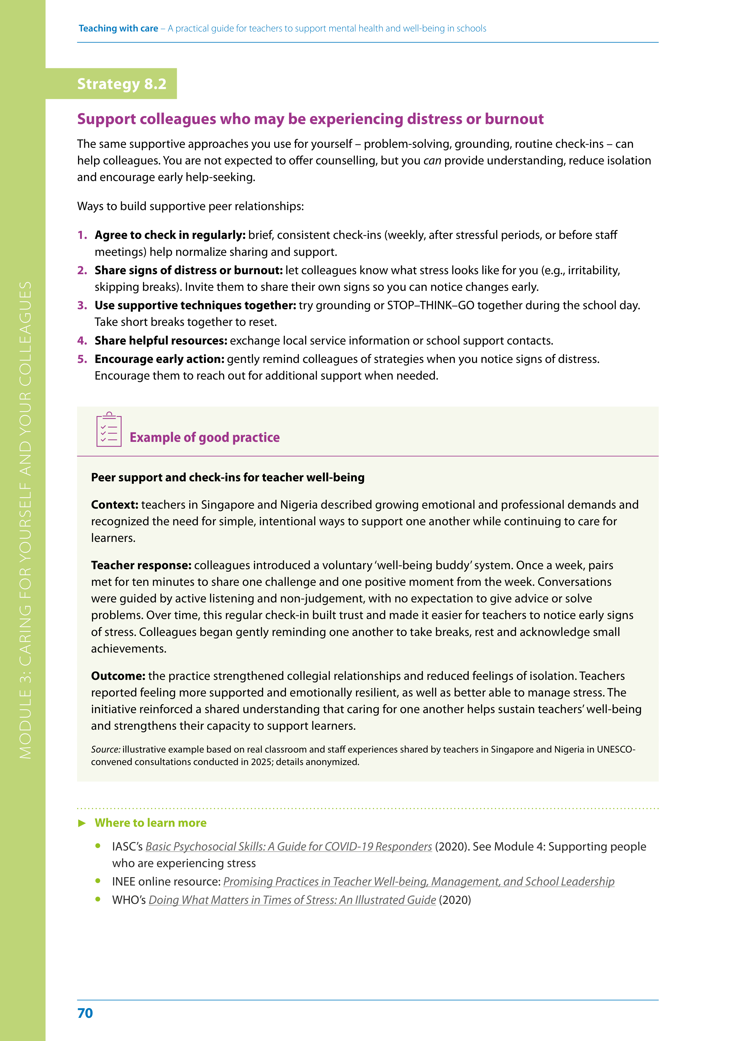 WHO Teaching with Care Guide — page 70