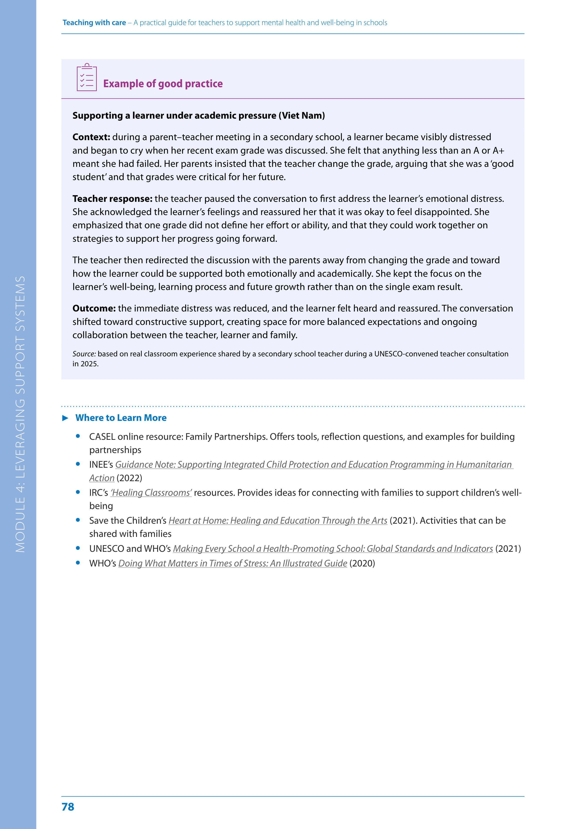 WHO Teaching with Care Guide — page 78