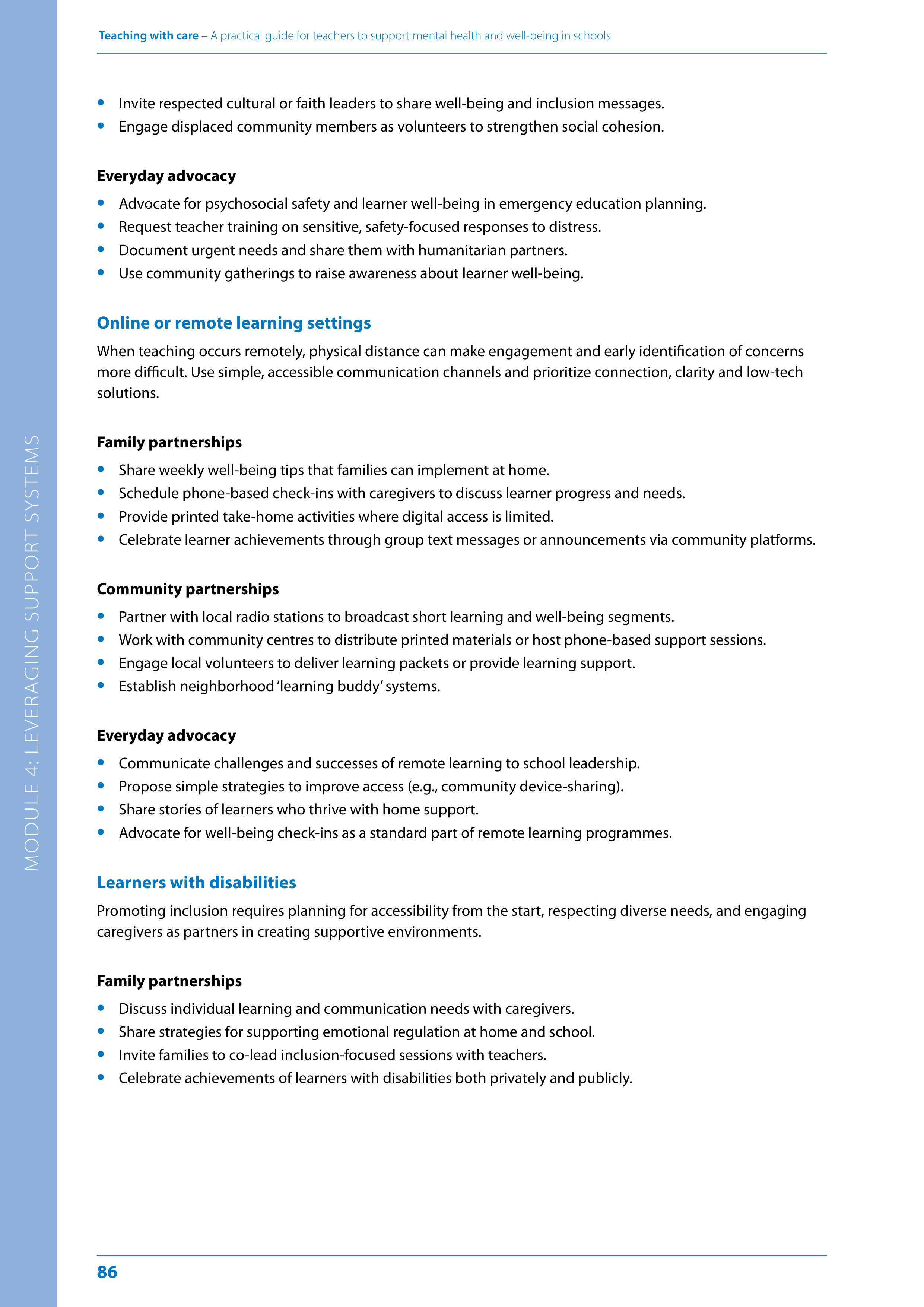WHO Teaching with Care Guide — page 86