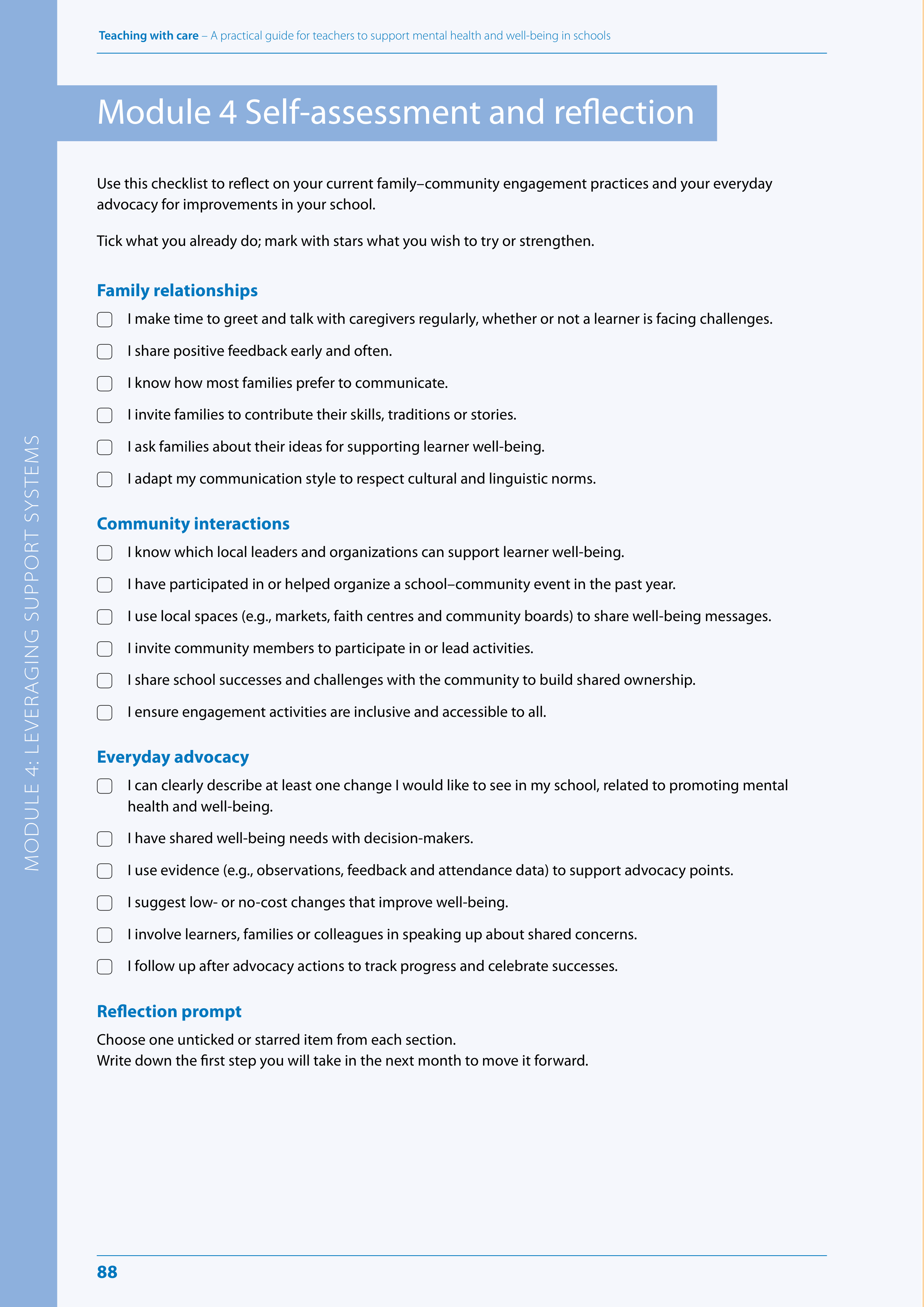 WHO Teaching with Care Guide — page 88