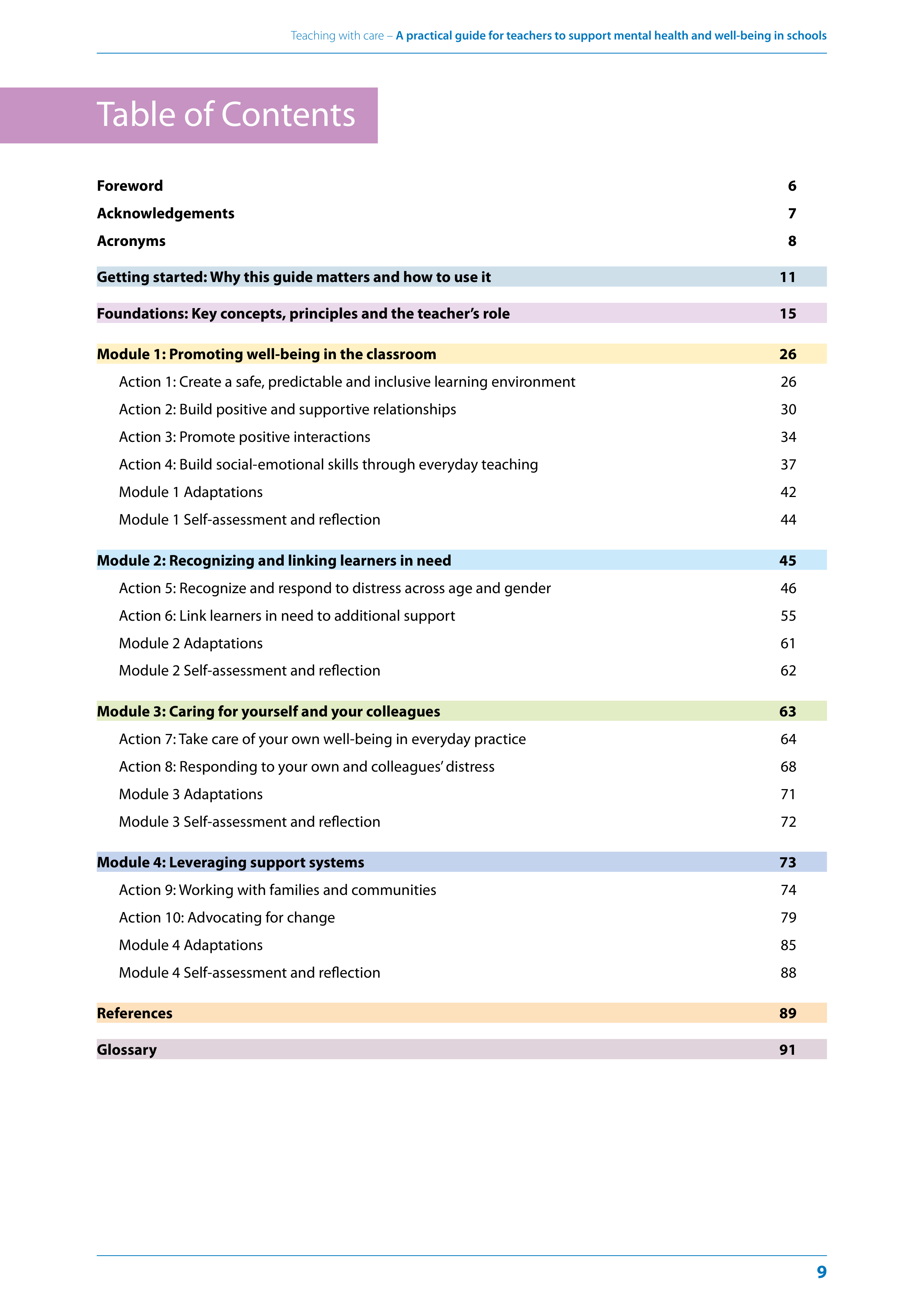 WHO Teaching with Care Guide — page 9