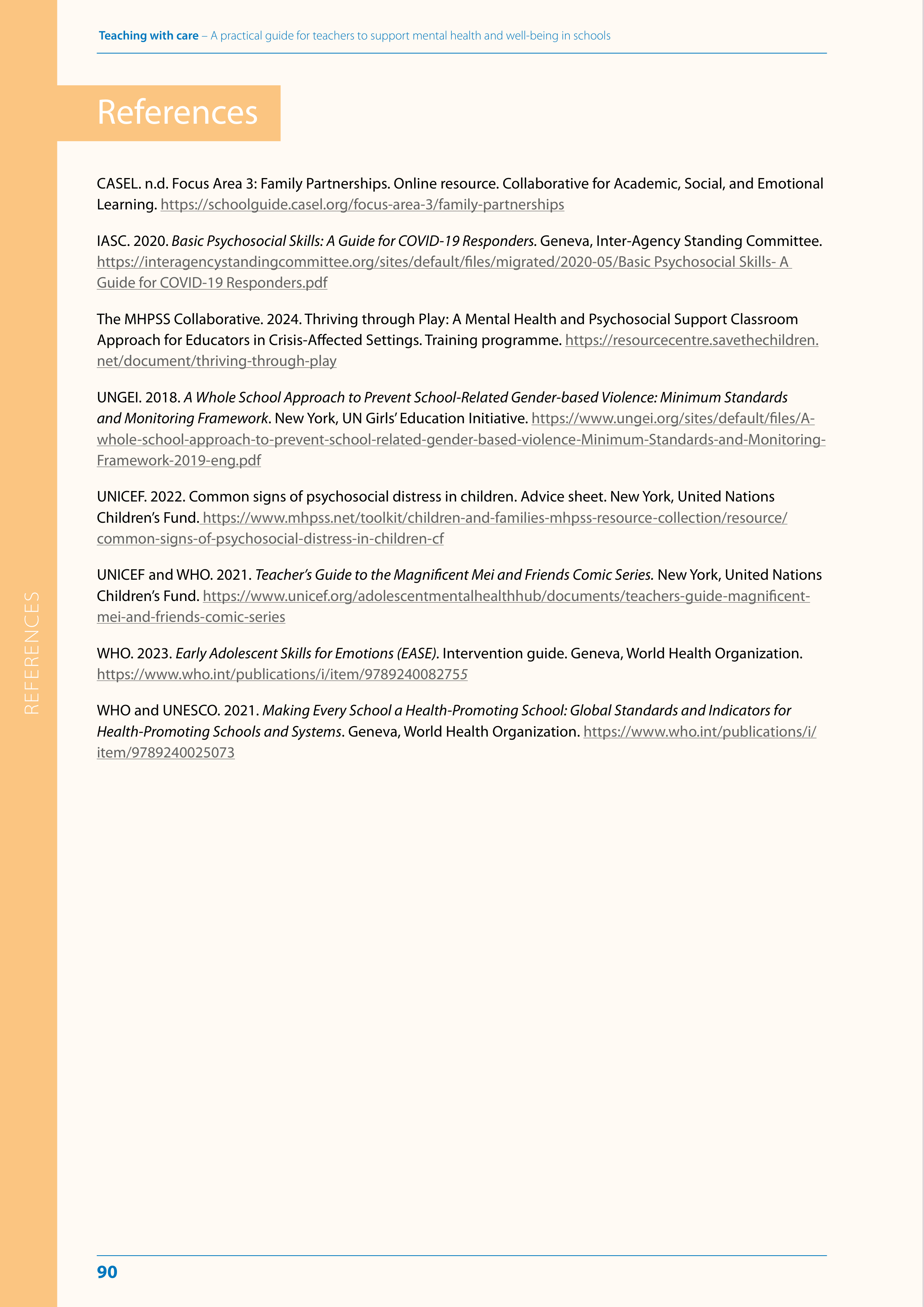 WHO Teaching with Care Guide — page 90