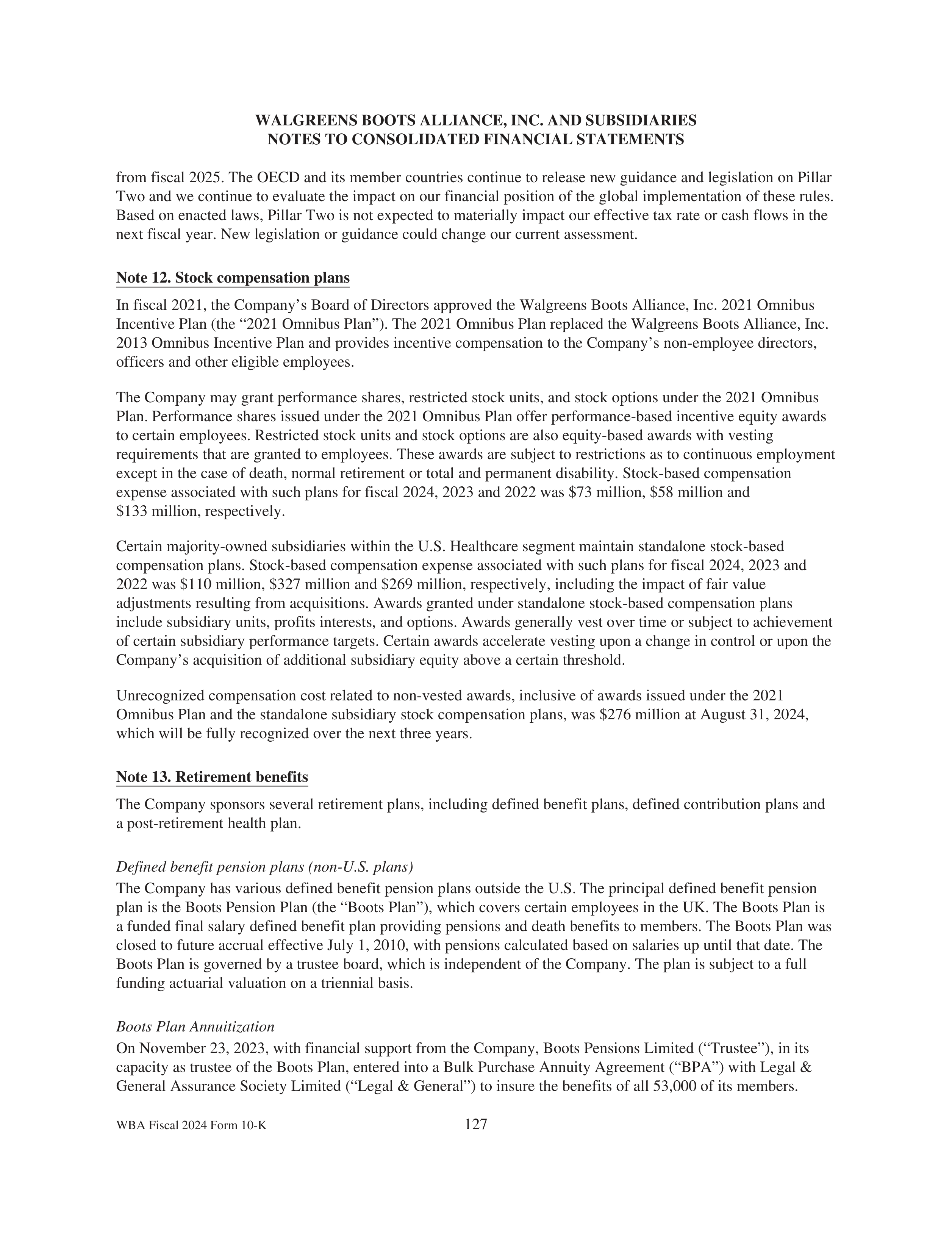 Walgreens Boots Alliance Annual Report — page 131