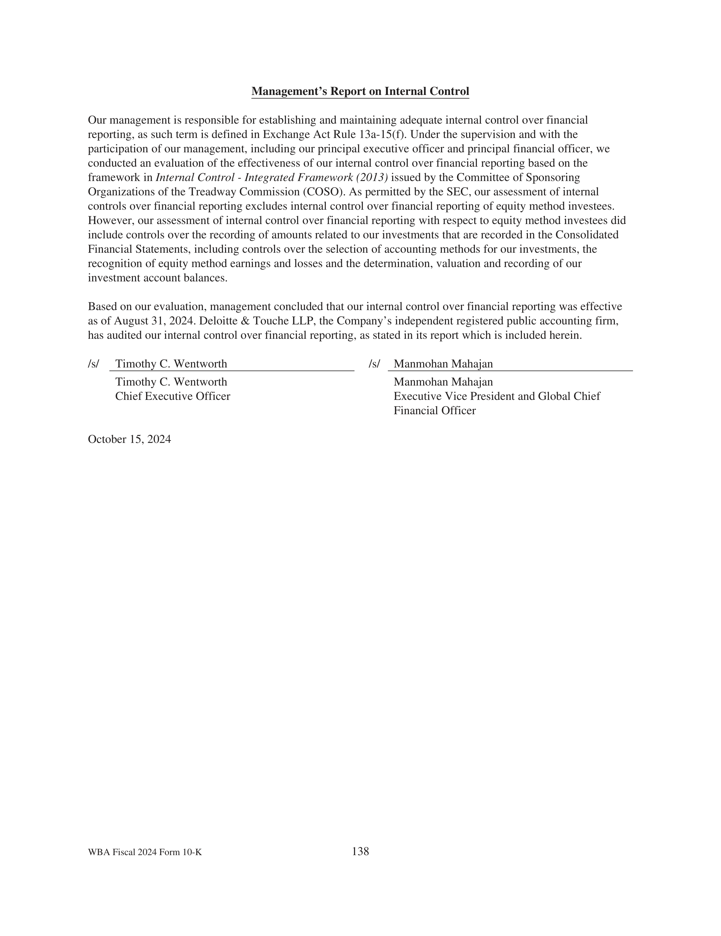 Walgreens Boots Alliance Annual Report — page 142