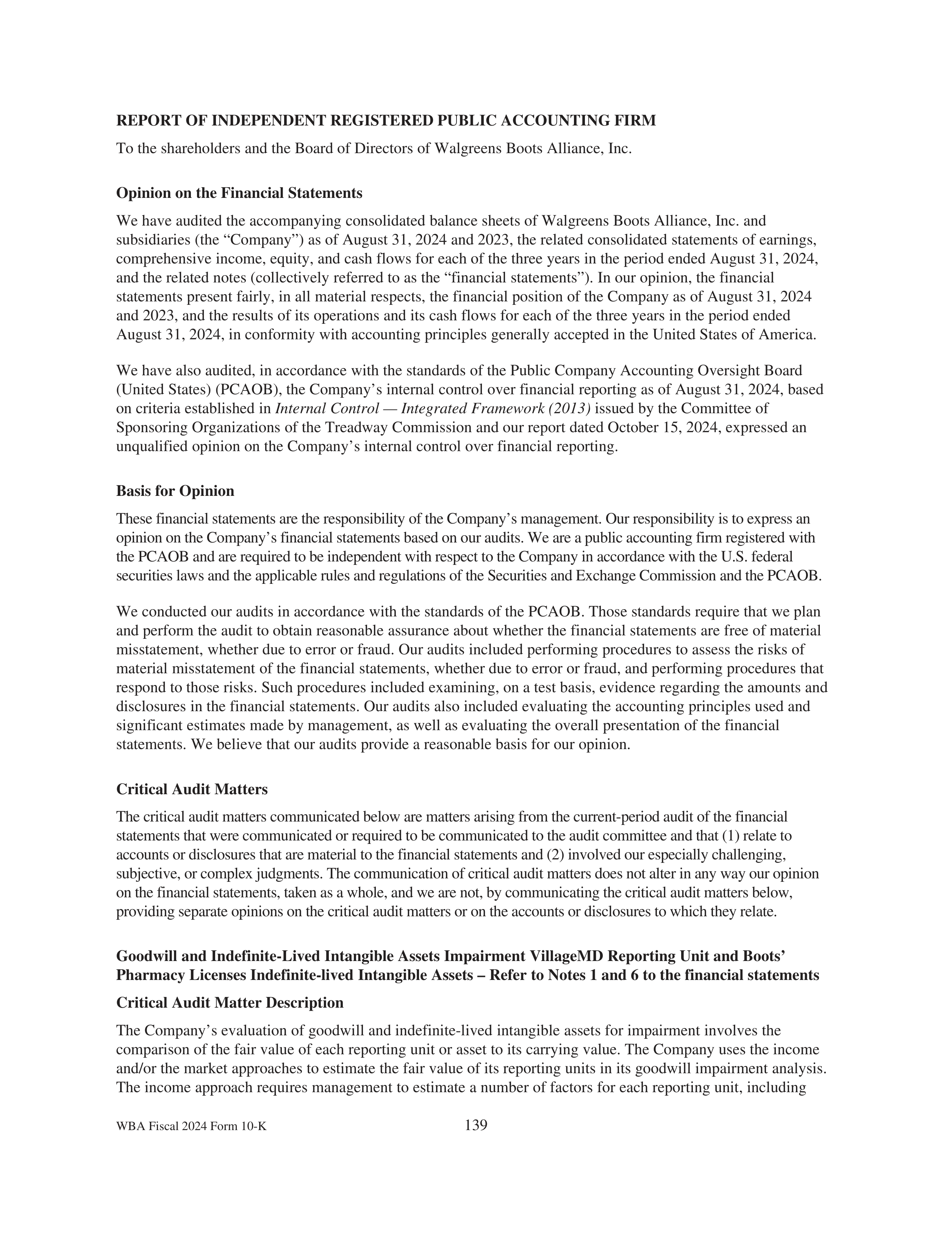 Walgreens Boots Alliance Annual Report — page 143