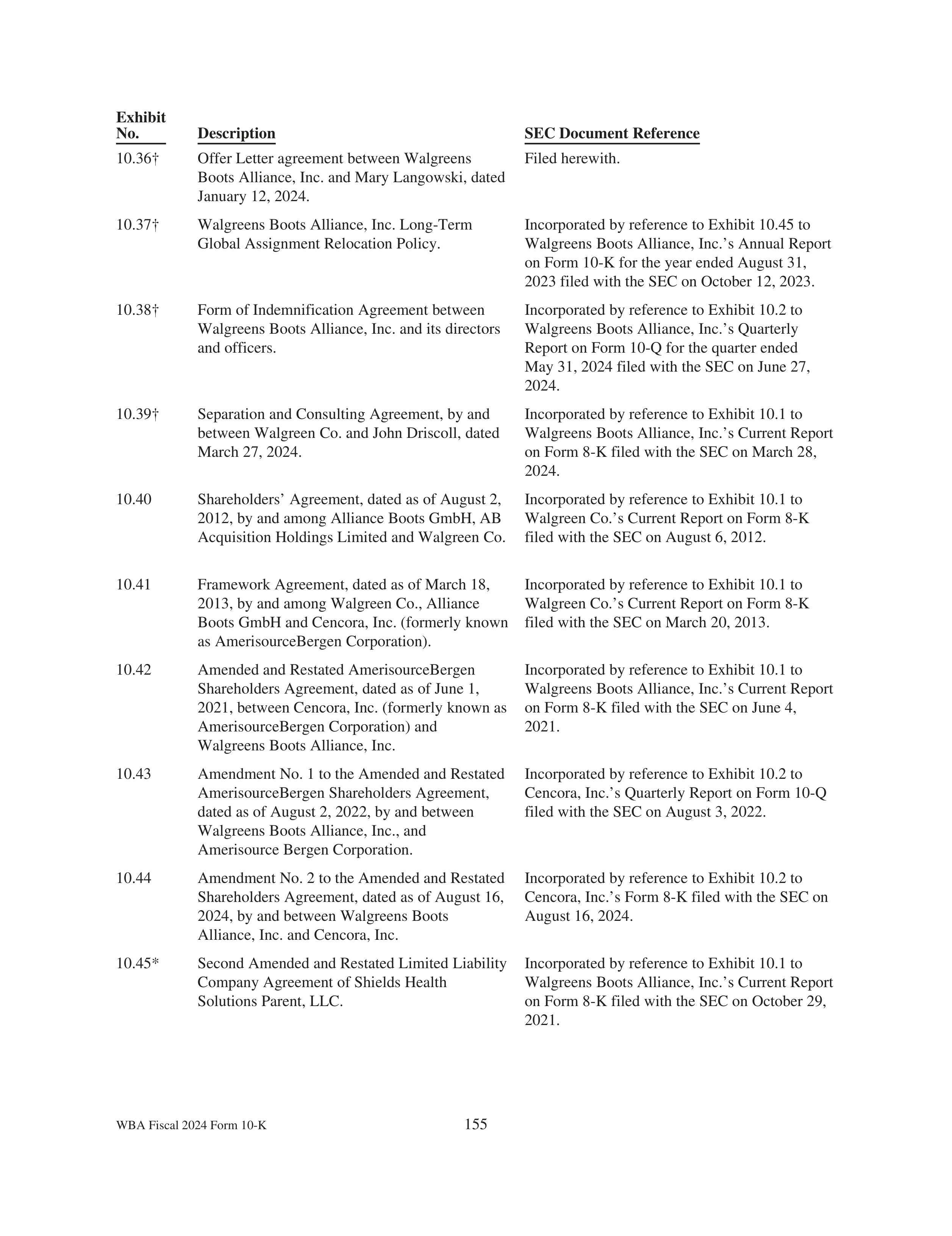 Walgreens Boots Alliance Annual Report — page 159