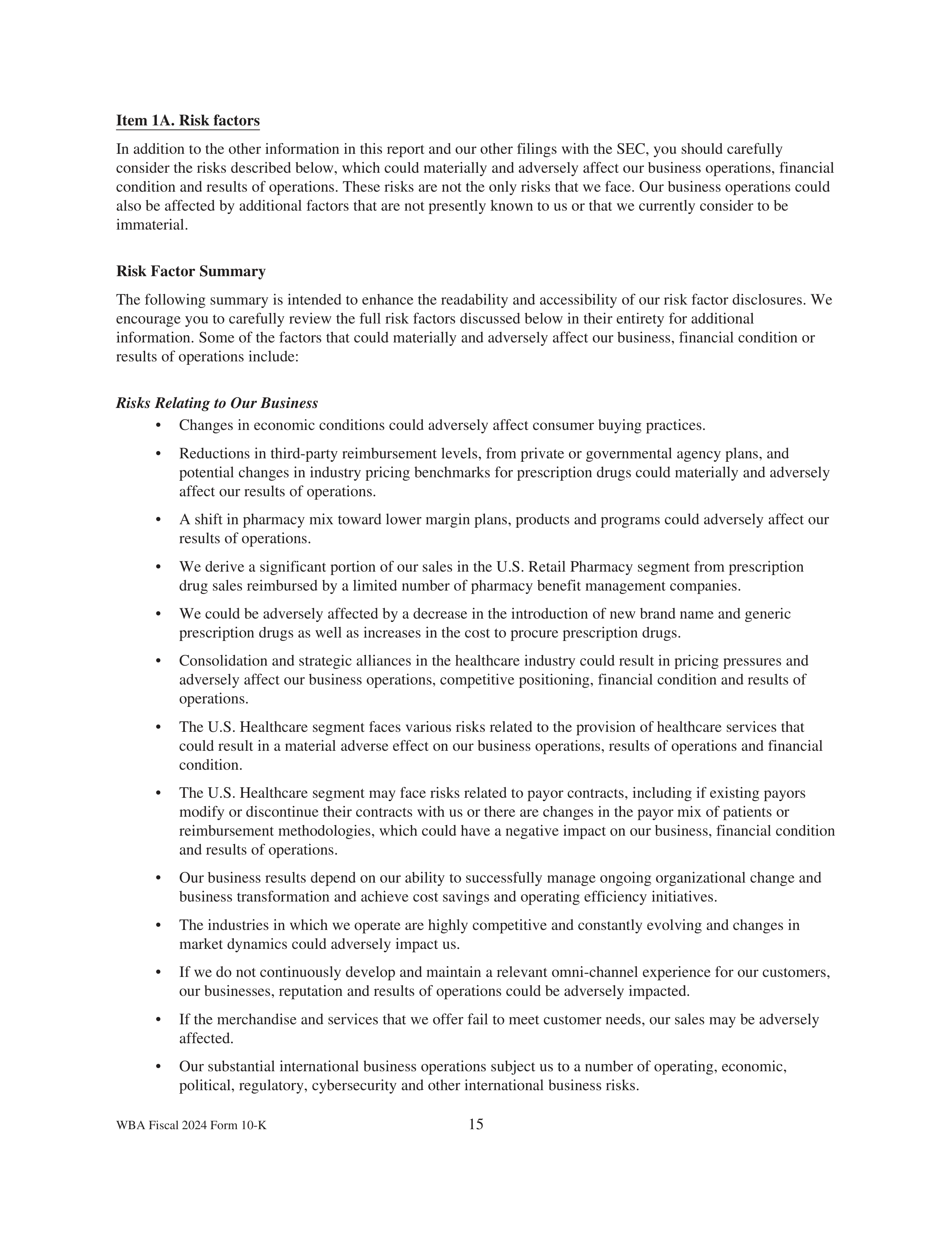 Walgreens Boots Alliance Annual Report — page 19
