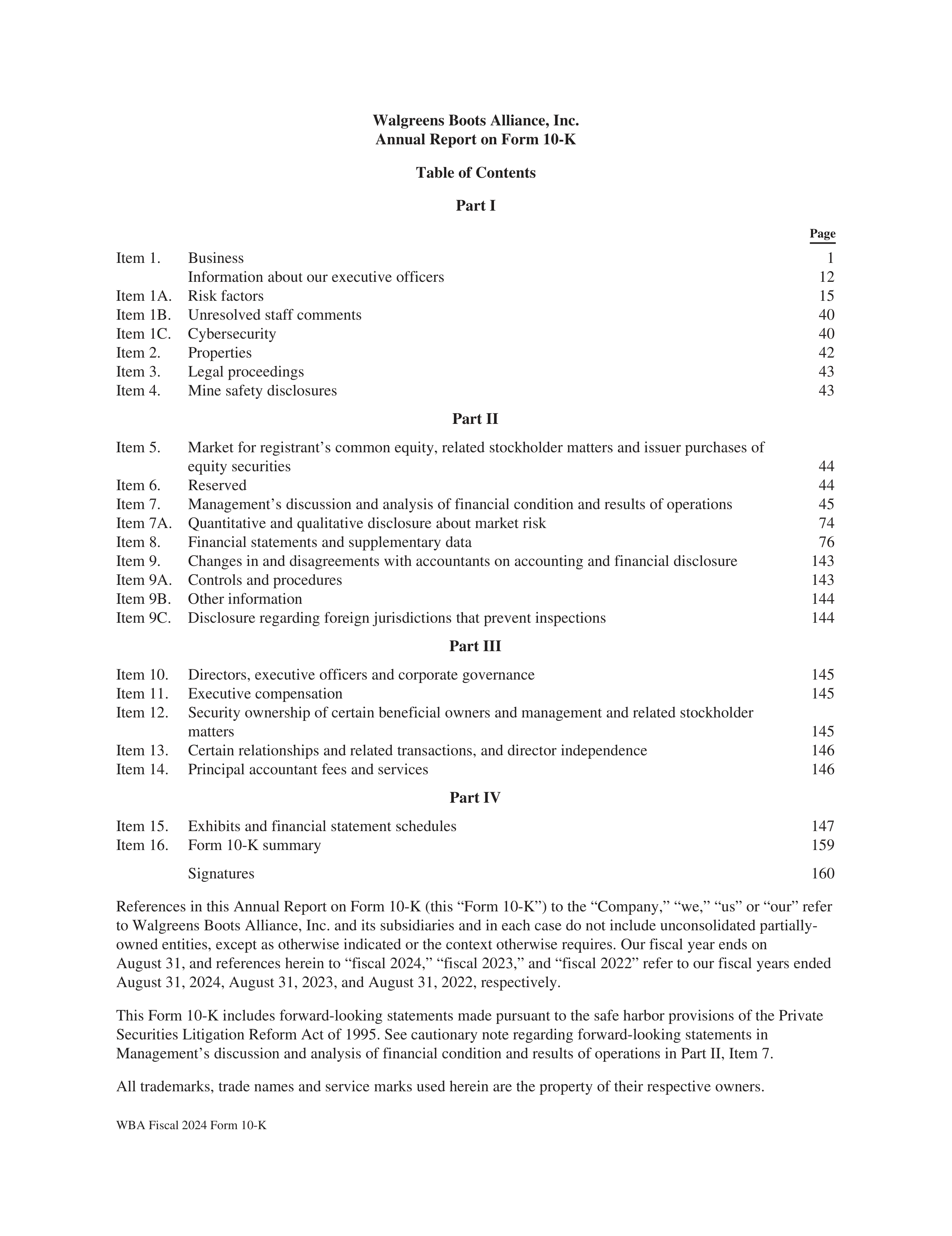 Walgreens Boots Alliance Annual Report — page 4