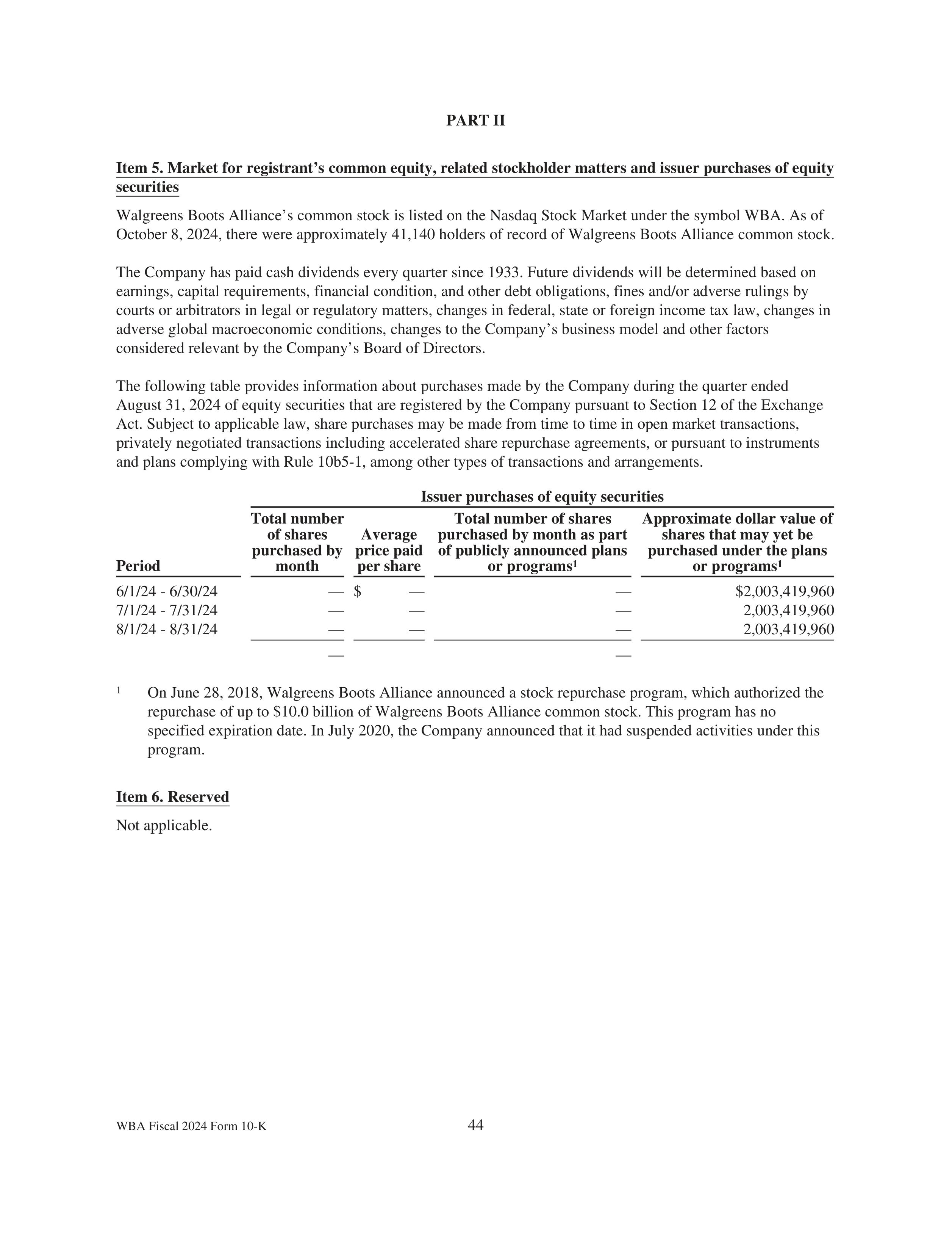 Walgreens Boots Alliance Annual Report — page 48