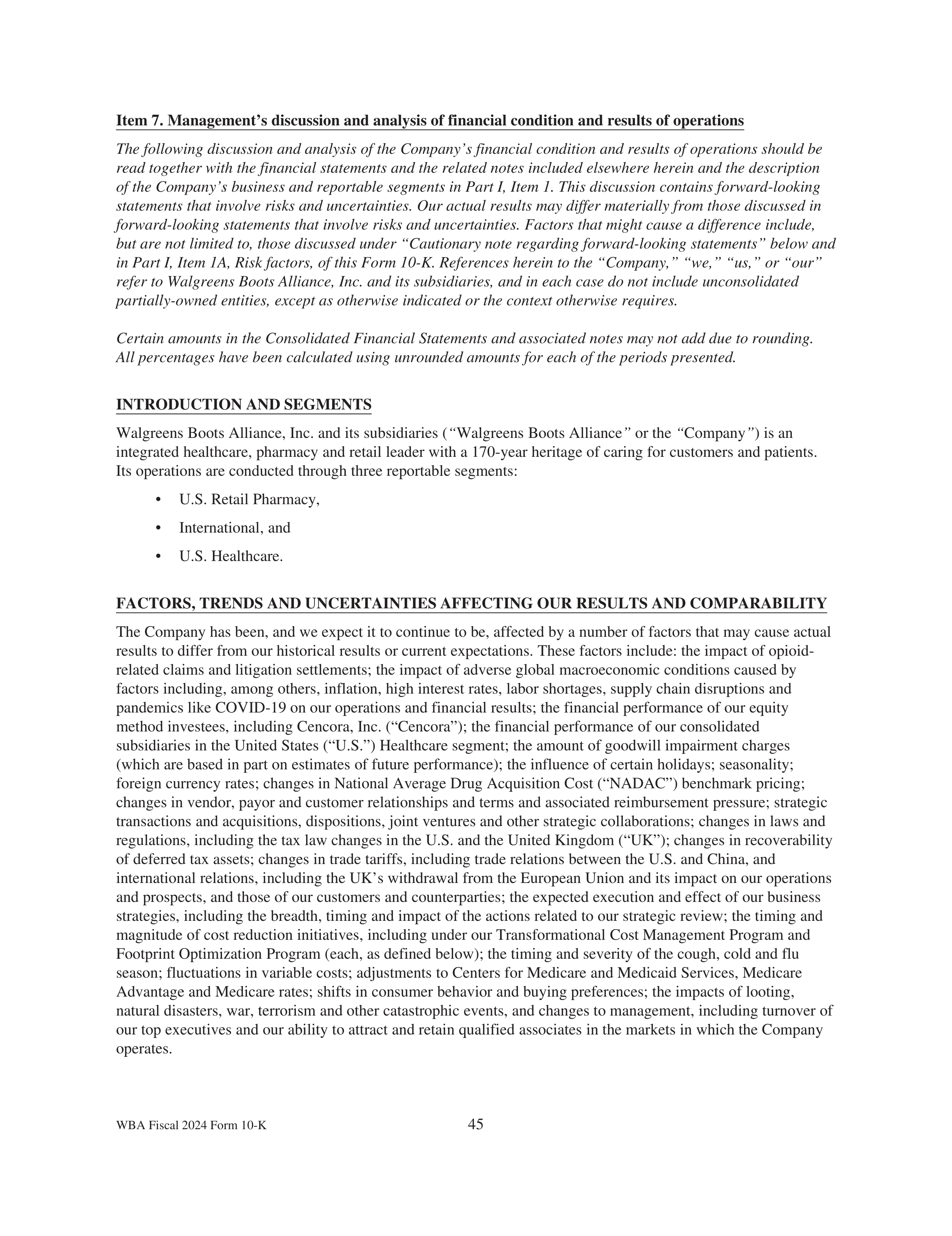 Walgreens Boots Alliance Annual Report — page 49