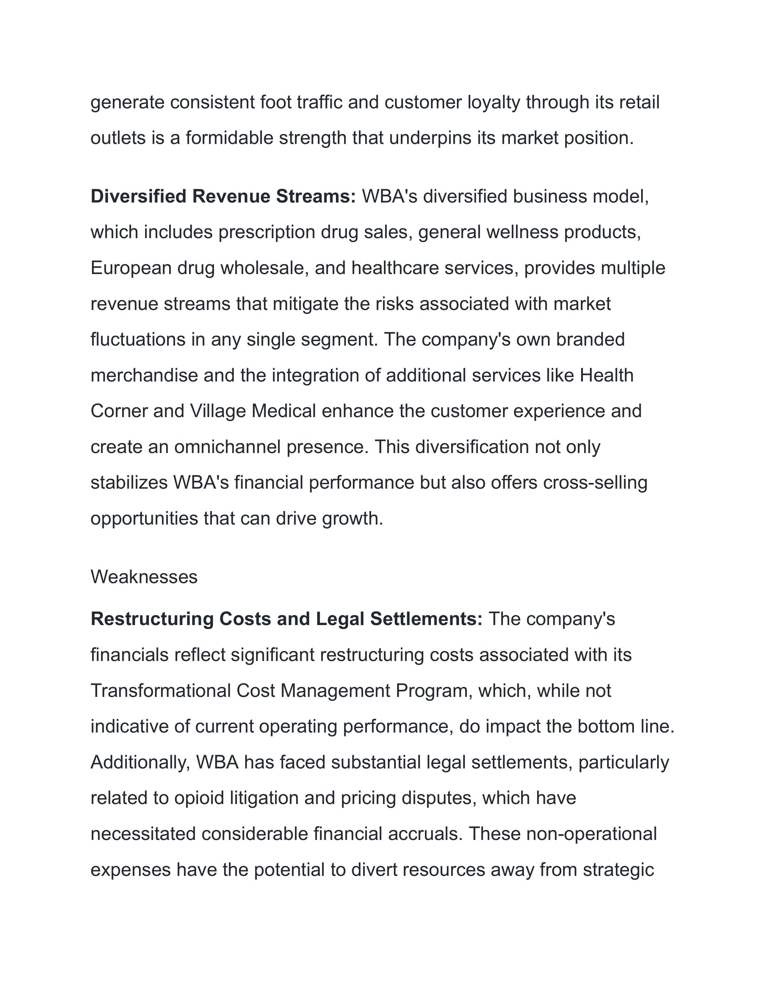 Walgreens Boots Alliance Swot Analysis  — page 3