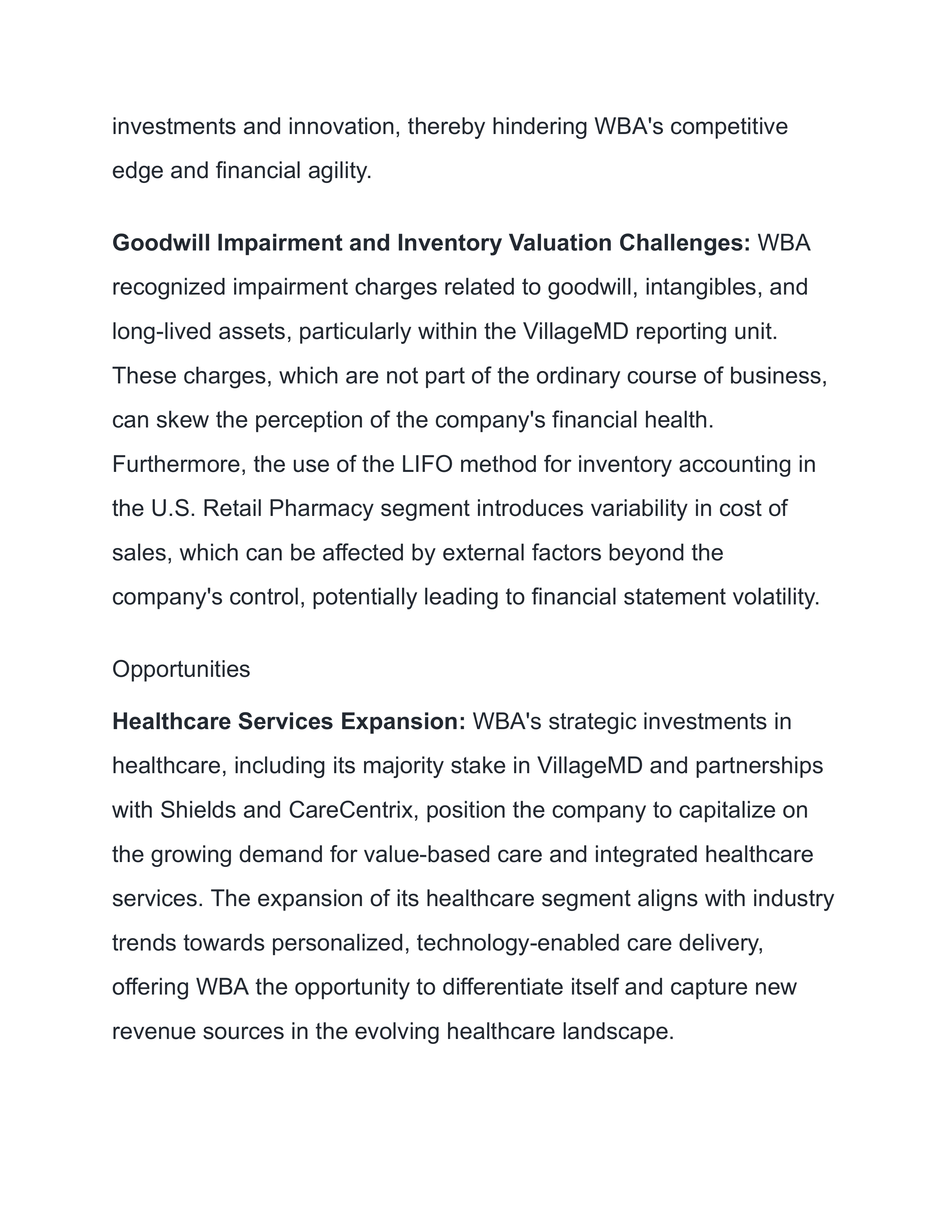 Walgreens Boots Alliance Swot Analysis  — page 4