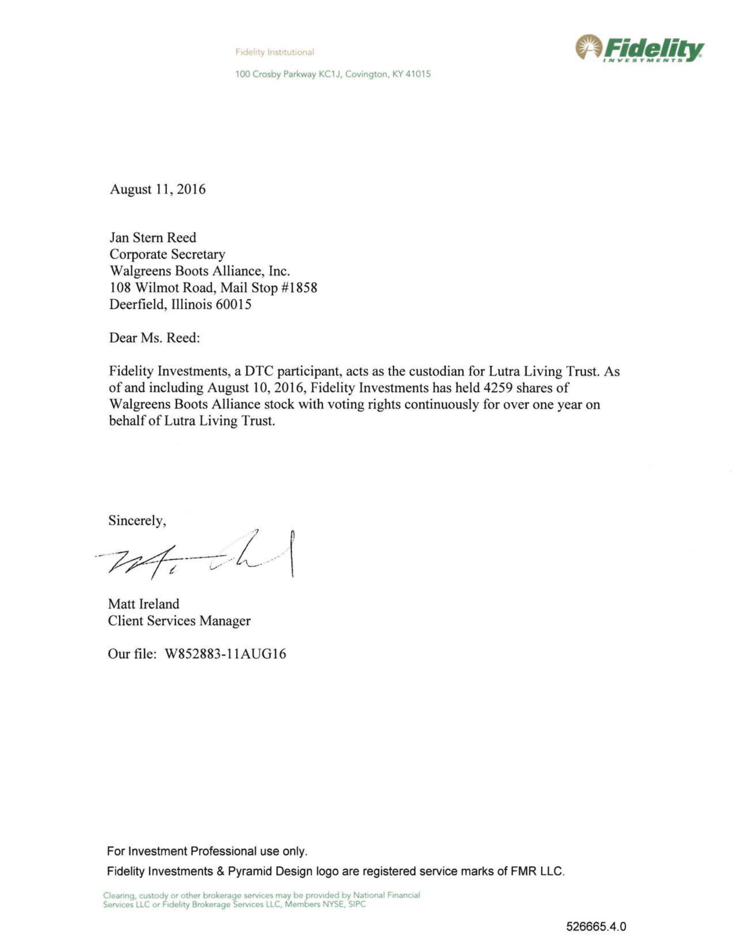 Walgreens Boots Alliance Proposal  — page 14