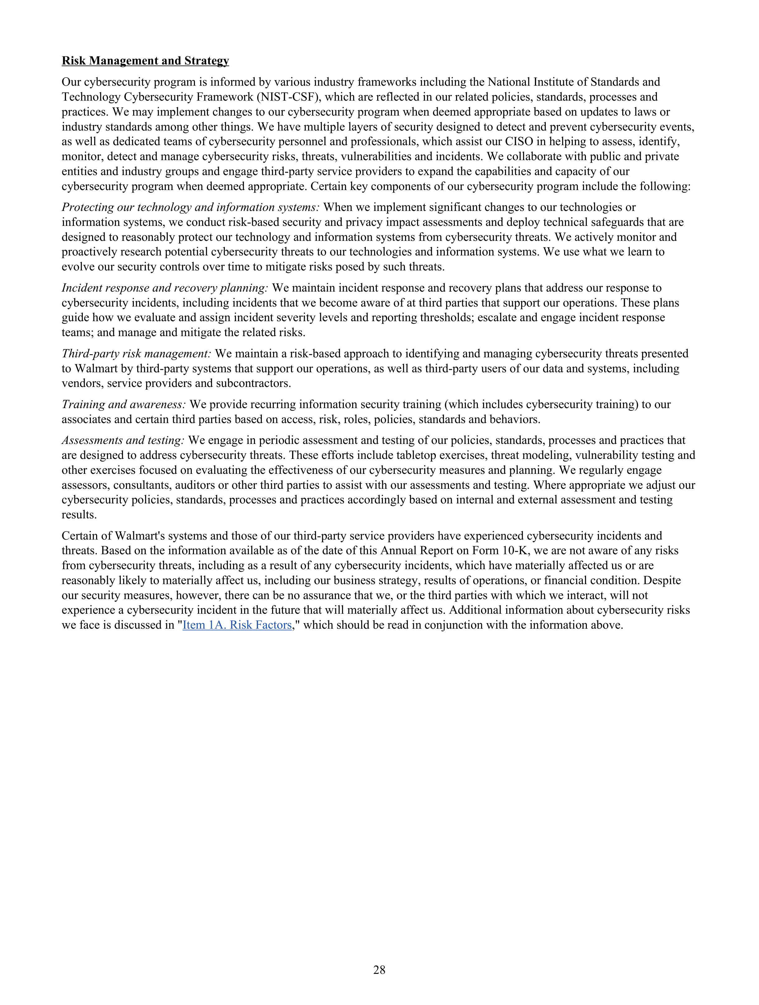 Walmart Annual Report — page 30