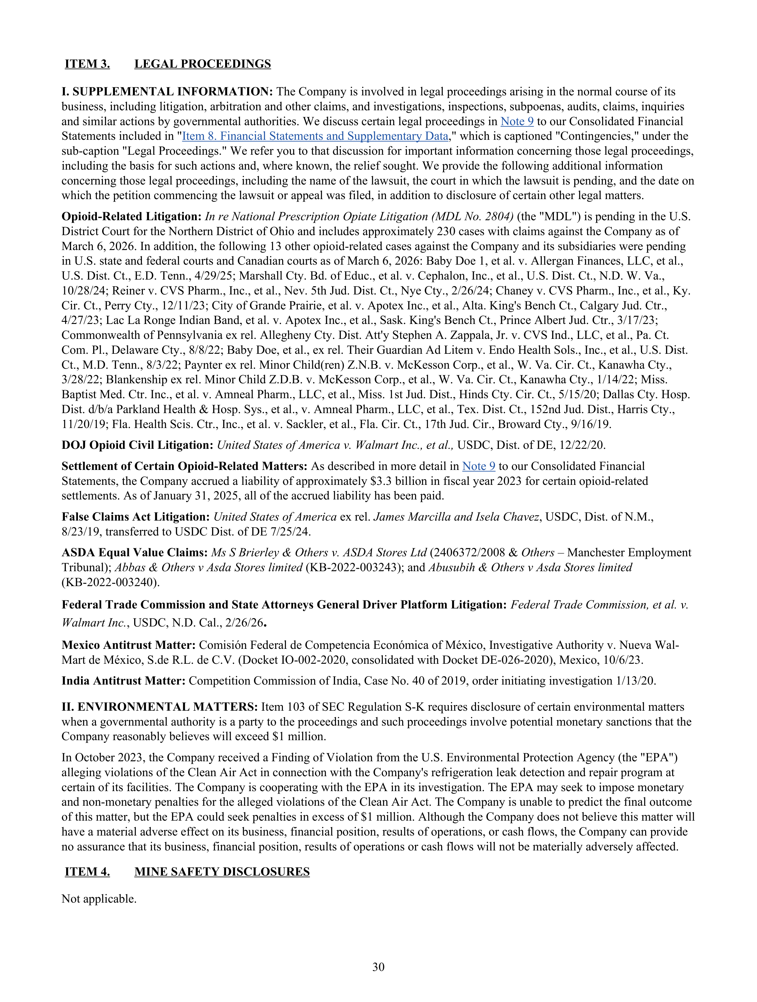 Walmart Annual Report — page 32