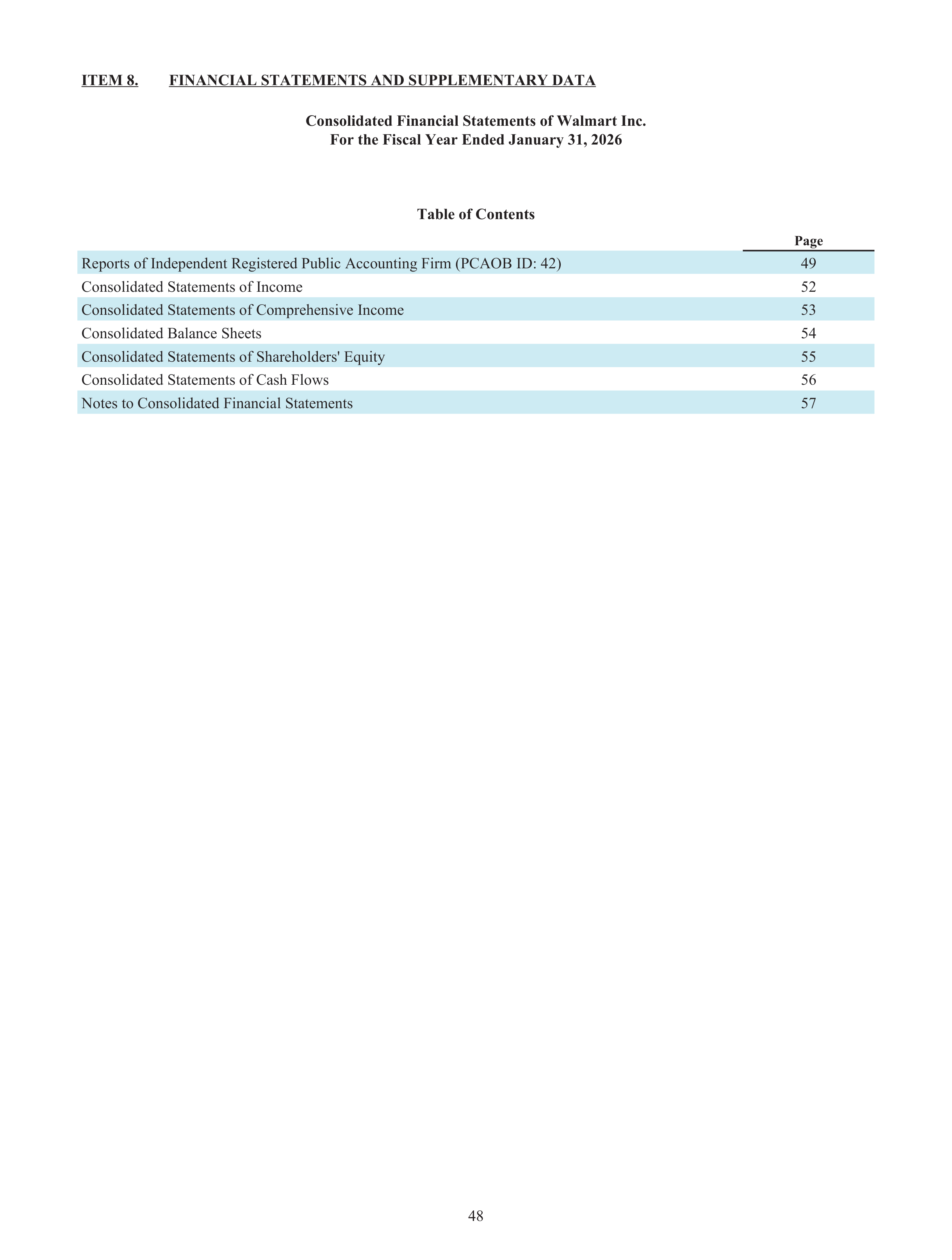 Walmart Annual Report — page 50