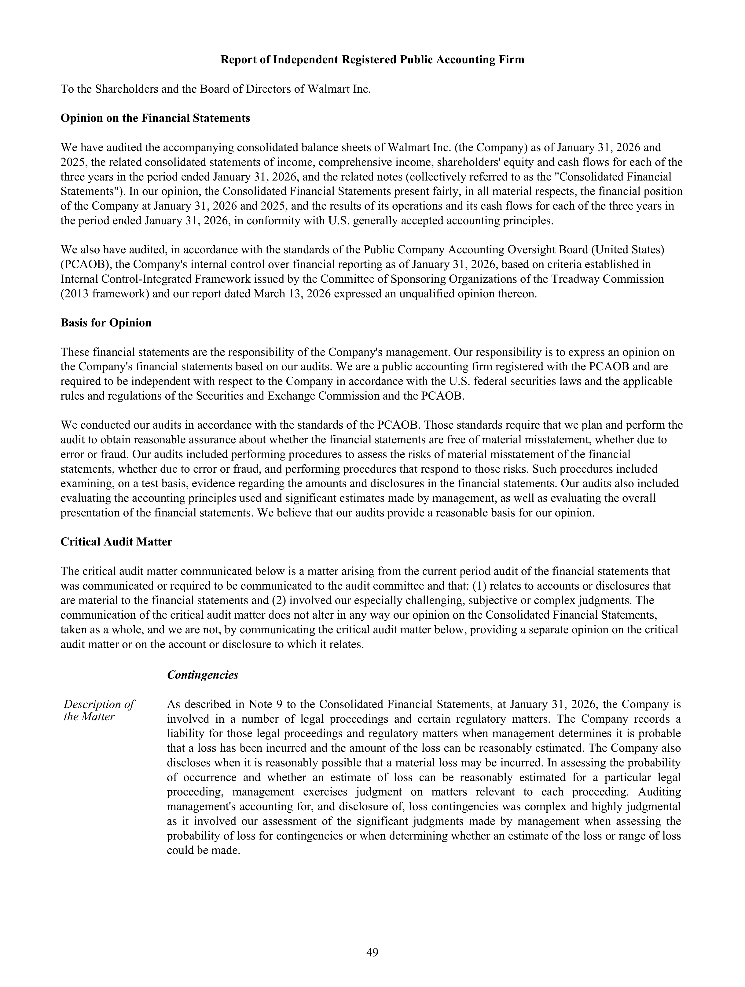 Walmart Annual Report — page 51