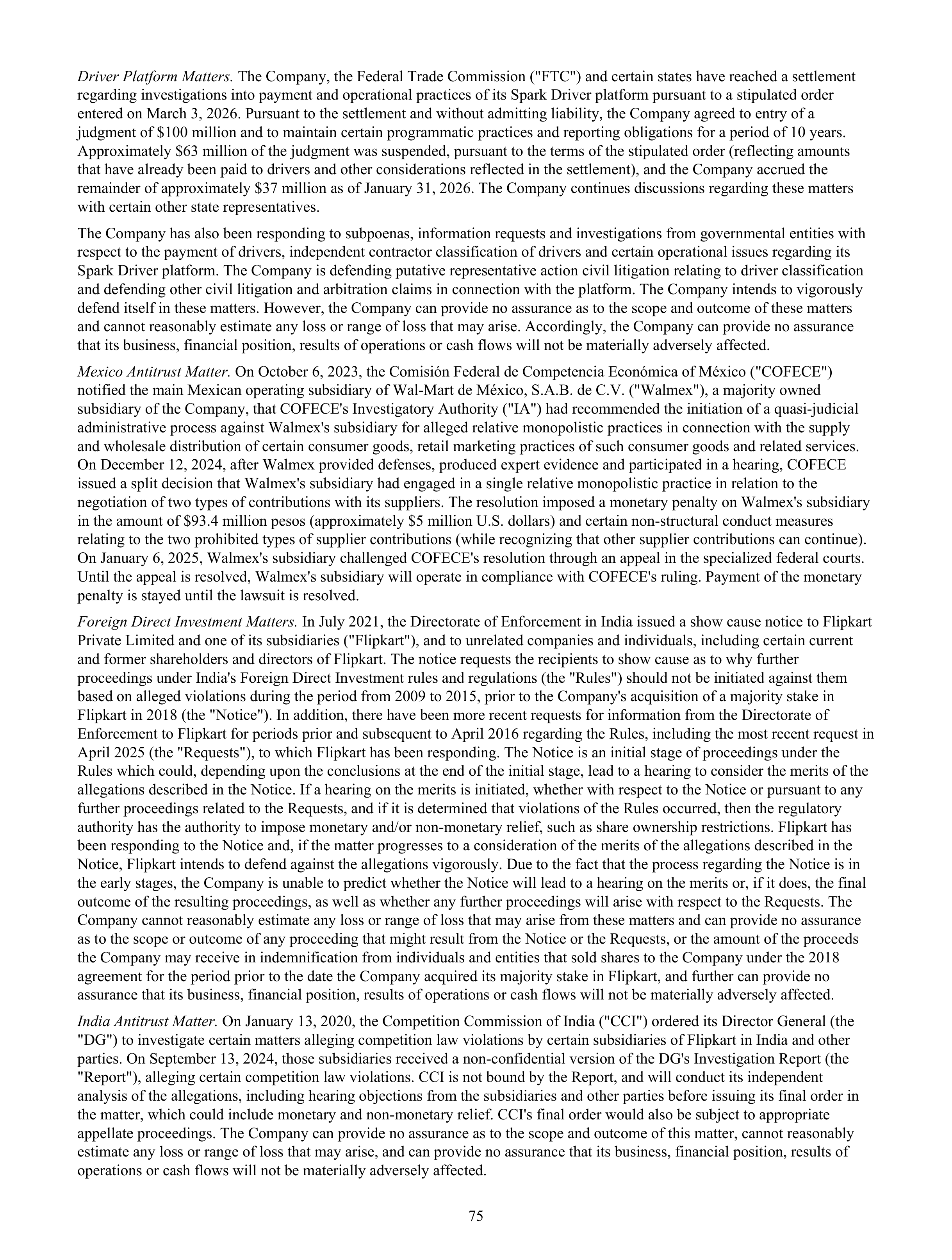 Walmart Annual Report — page 77