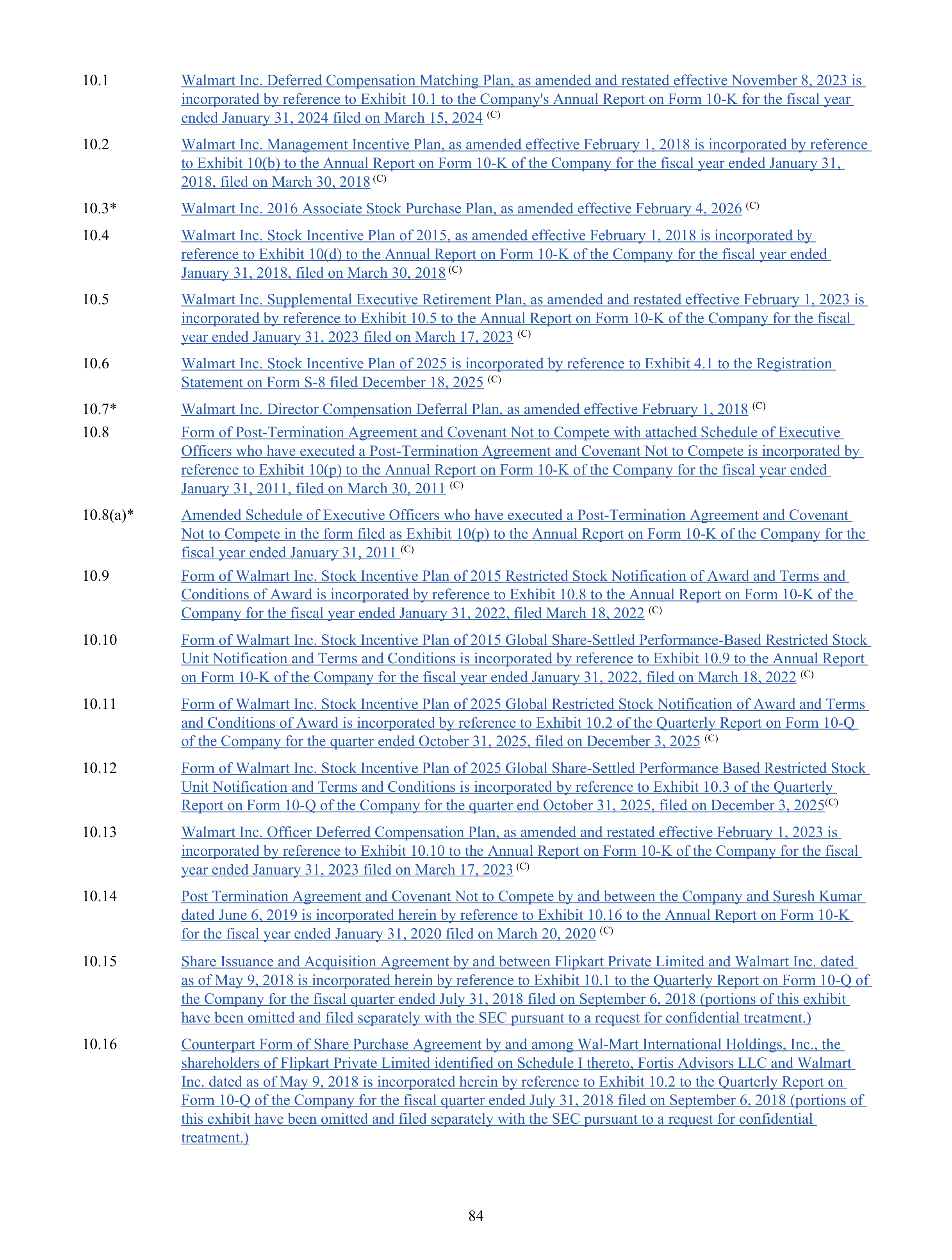 Walmart Annual Report — page 86