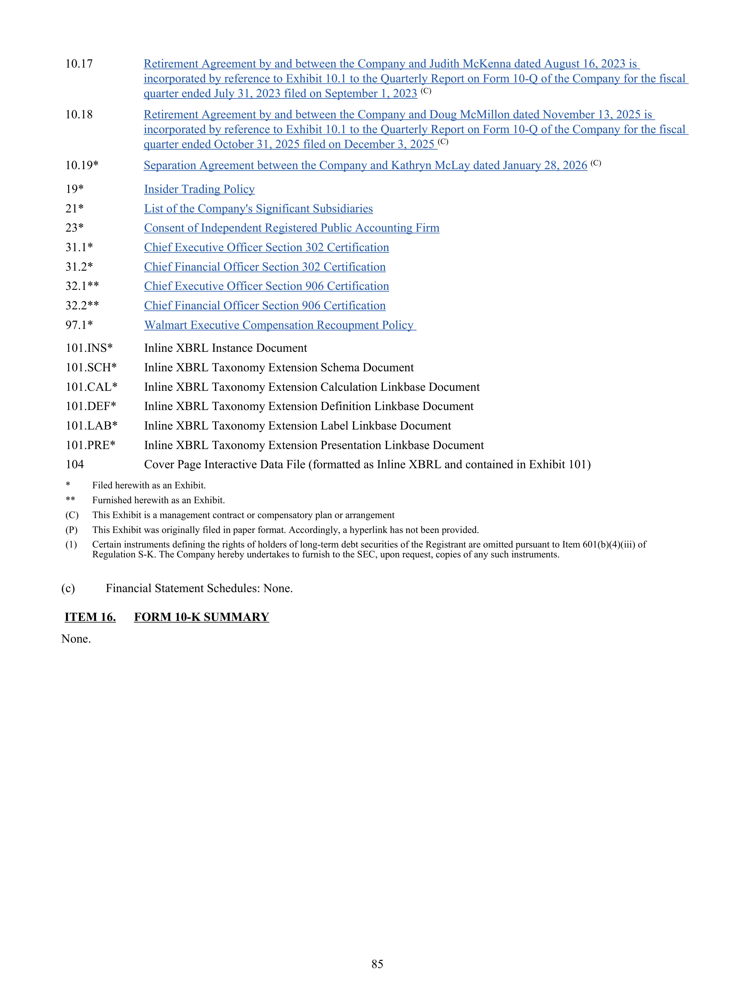 Walmart Annual Report — page 87