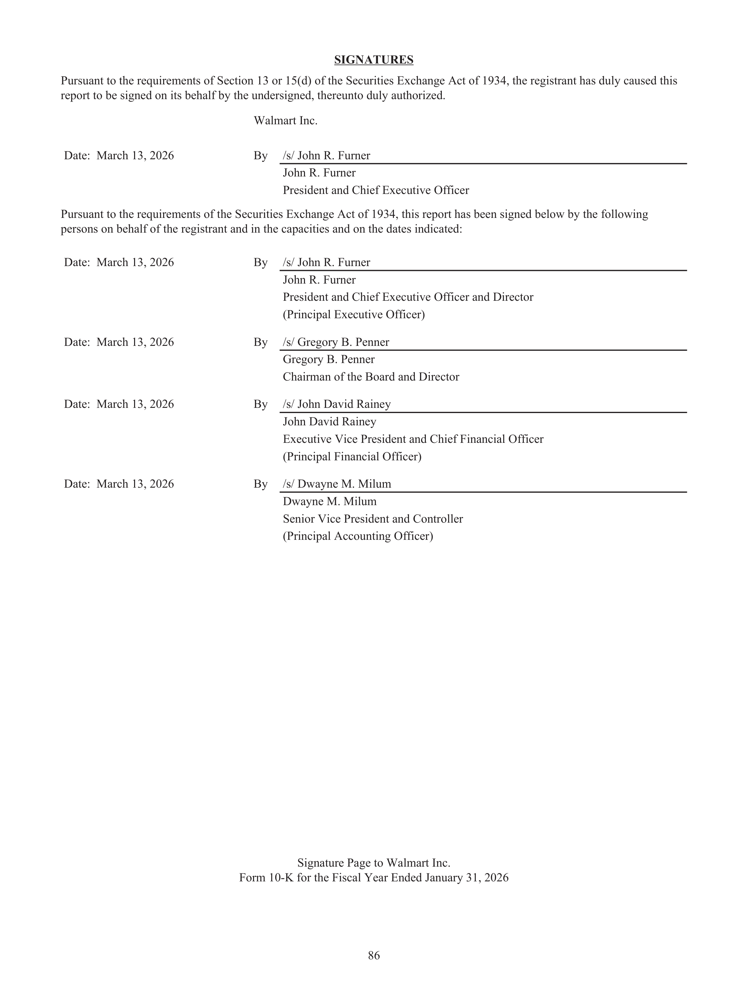 Walmart Annual Report — page 88