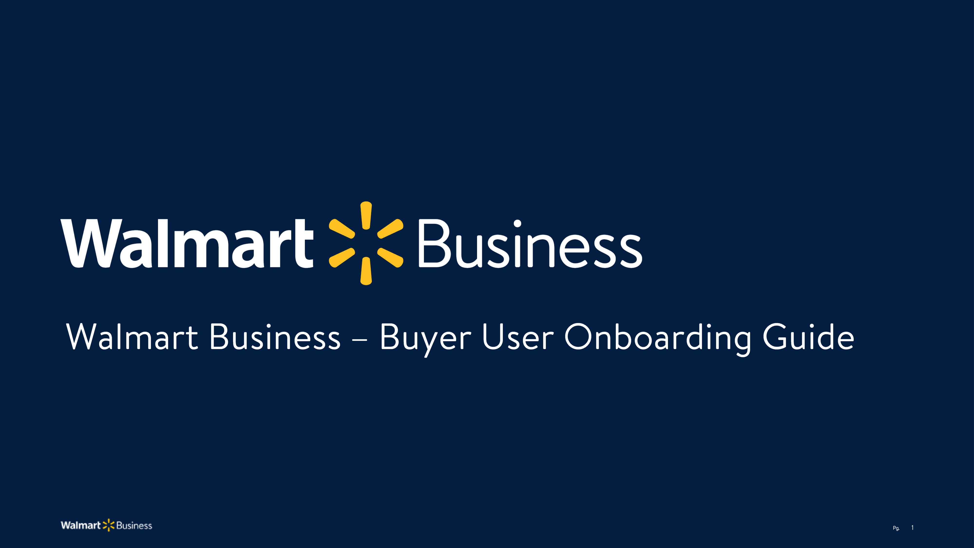Walmart Business Onboarding Guide — page 1