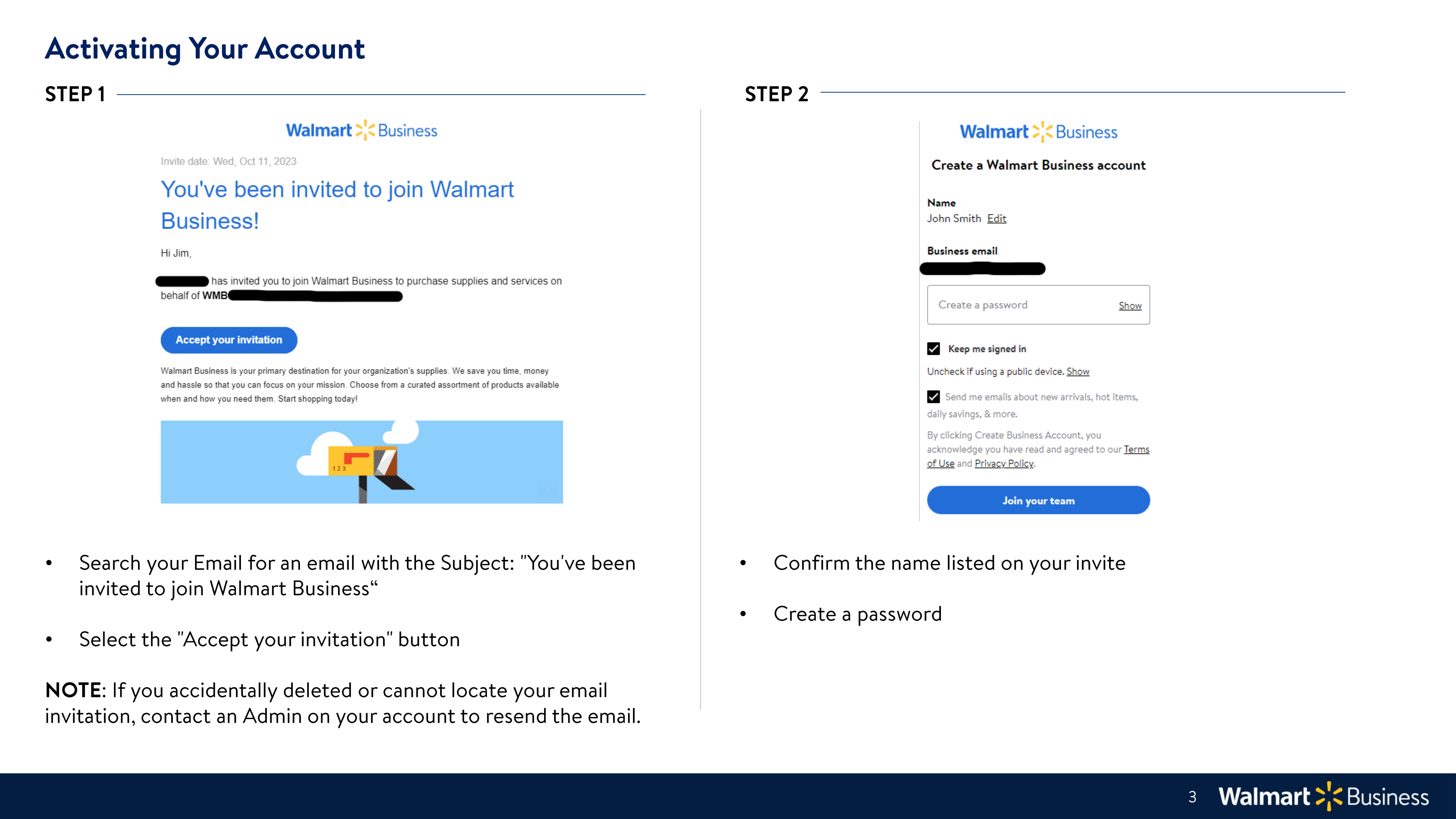 Walmart Business Onboarding Guide — page 3