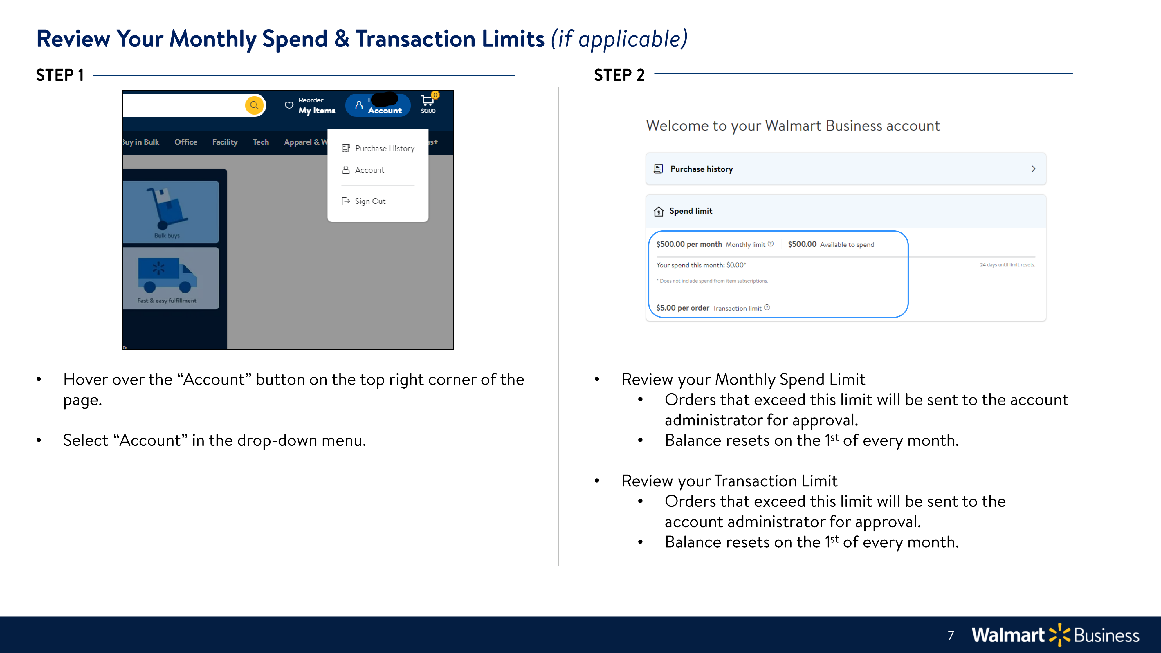 Walmart Business Onboarding Guide — page 7