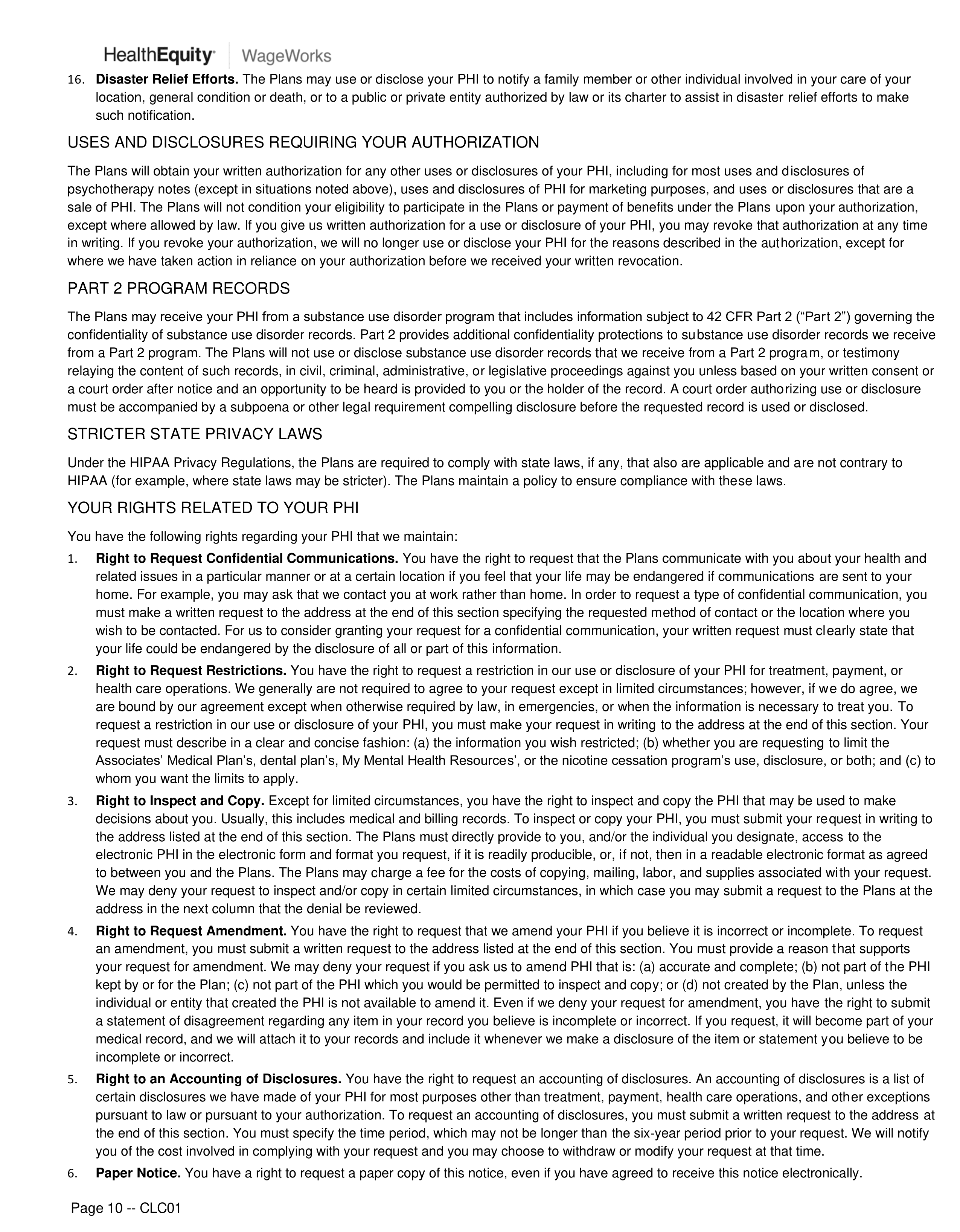 Walmart COBRA Rights Notice — page 10