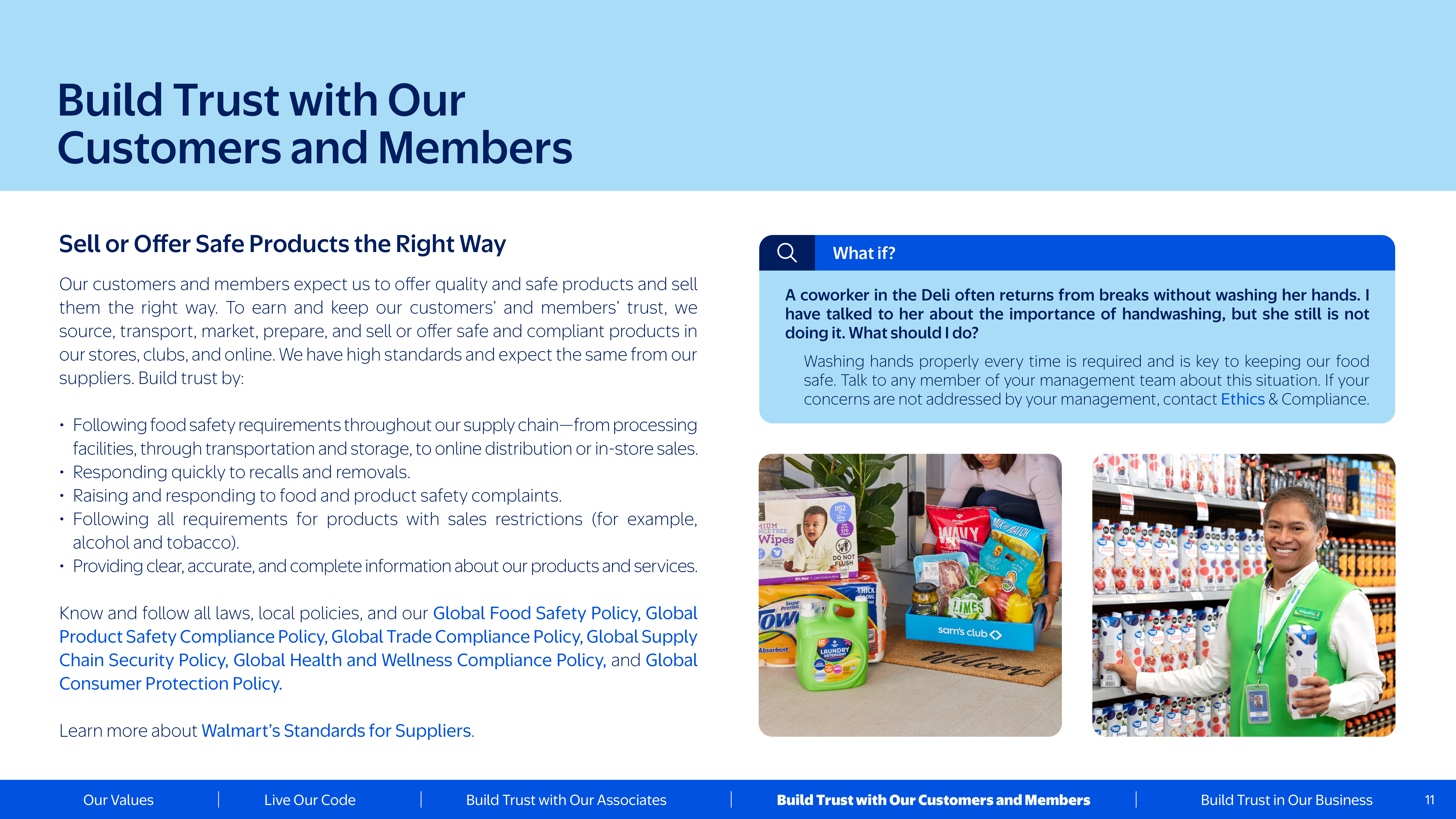 Walmart Code of Conduct Handbook — page 11