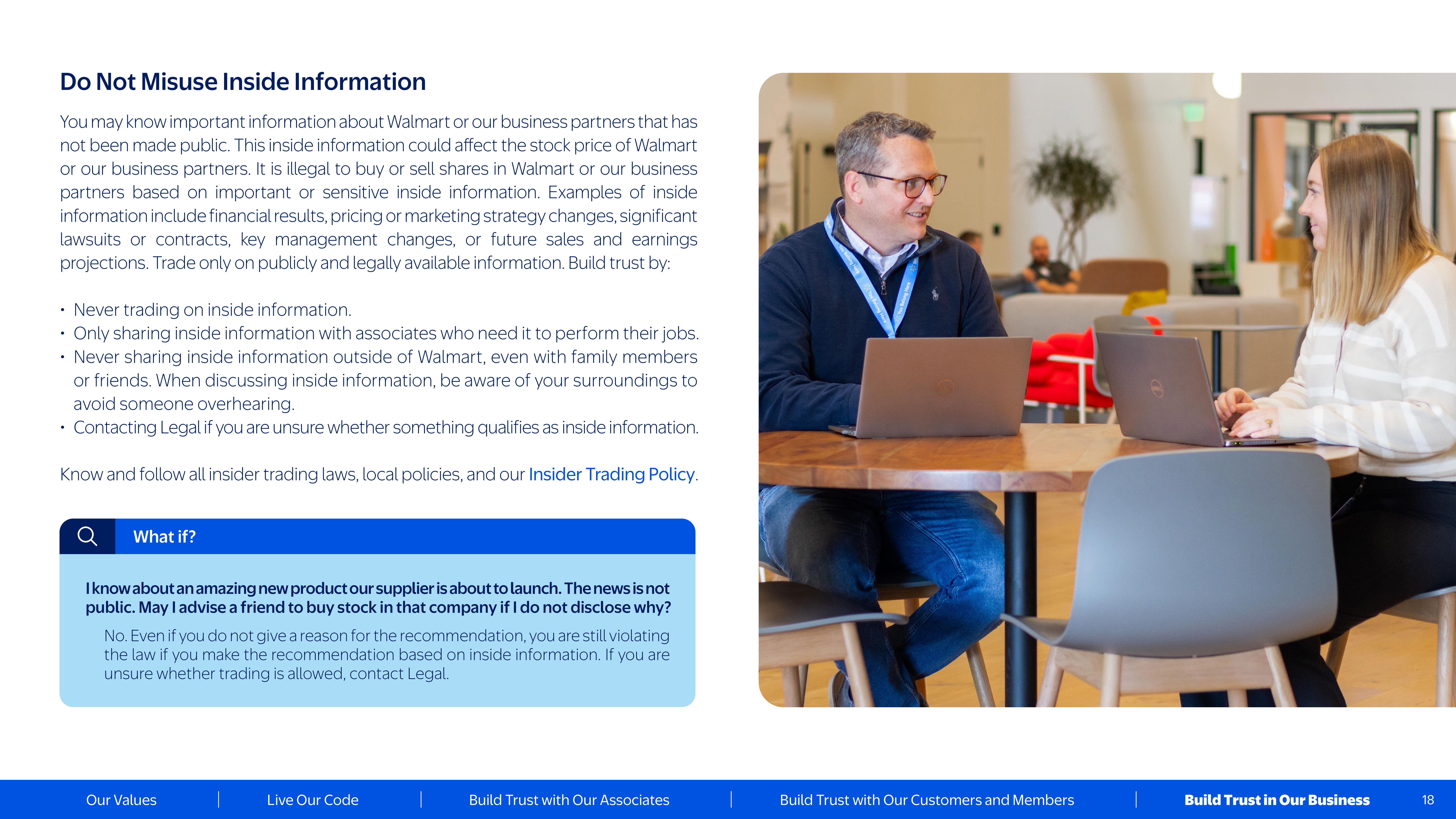 Walmart Code of Conduct Handbook — page 18