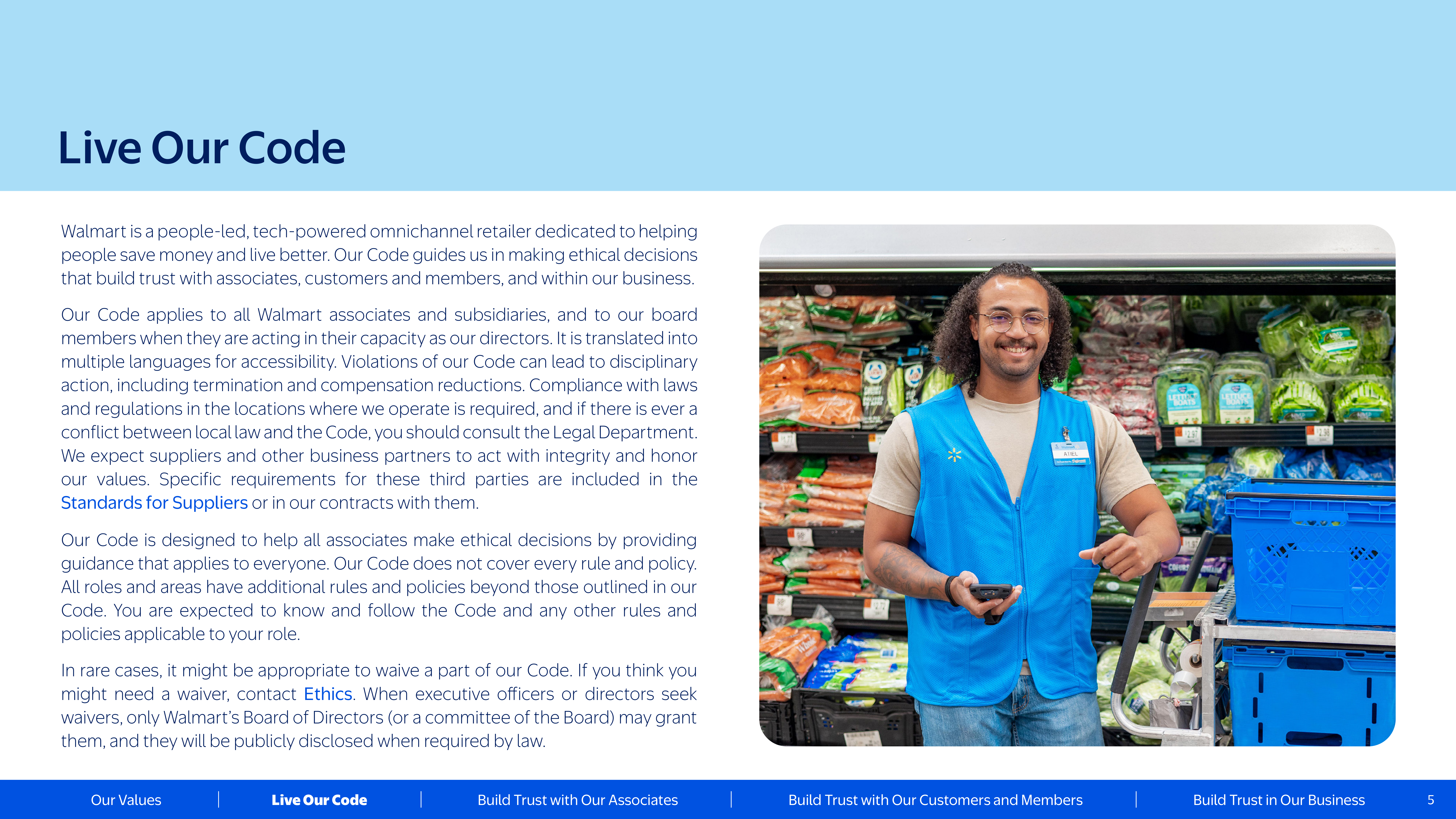 Walmart Code of Conduct Handbook — page 5