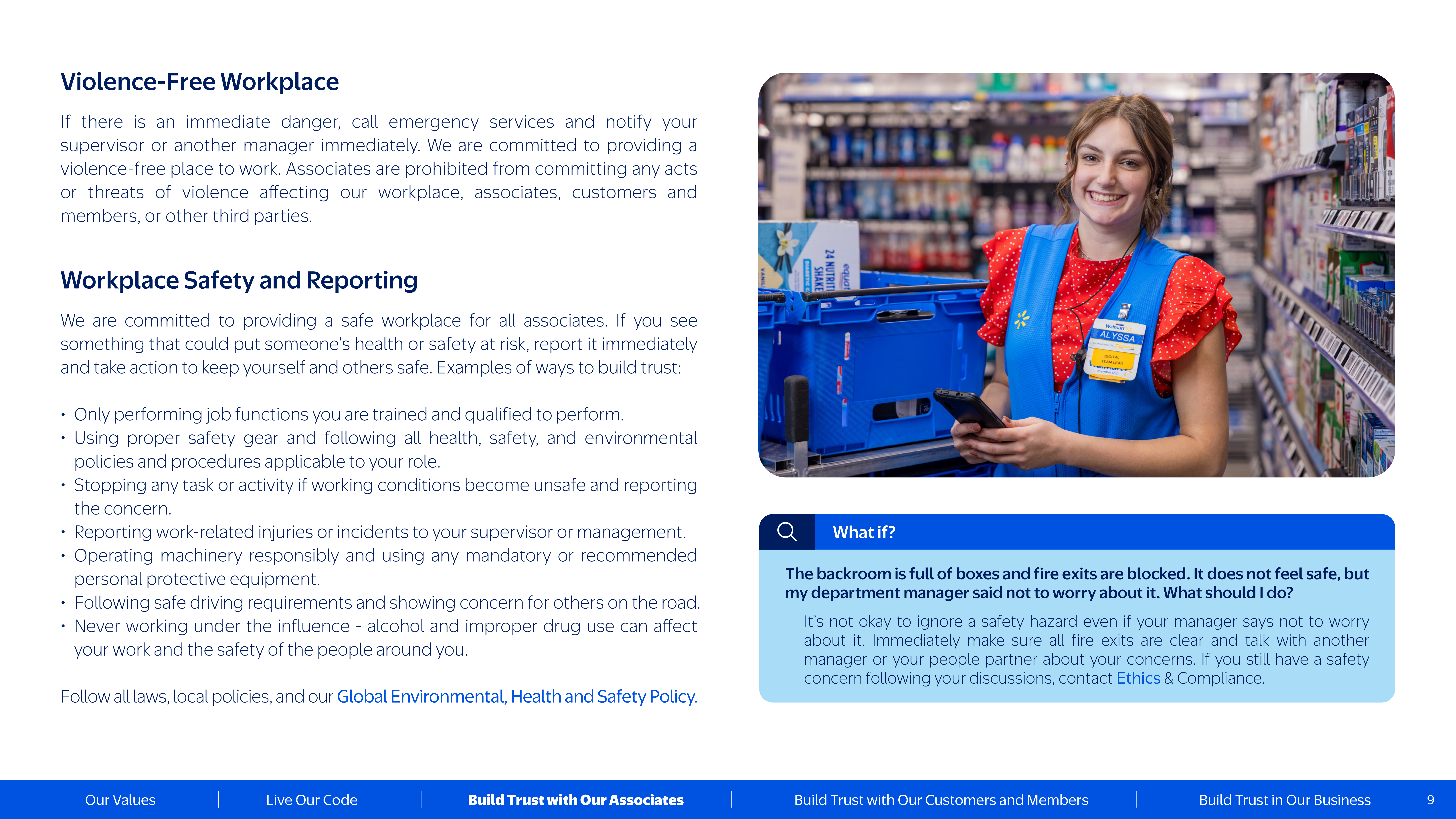 Walmart Code of Conduct Handbook — page 9