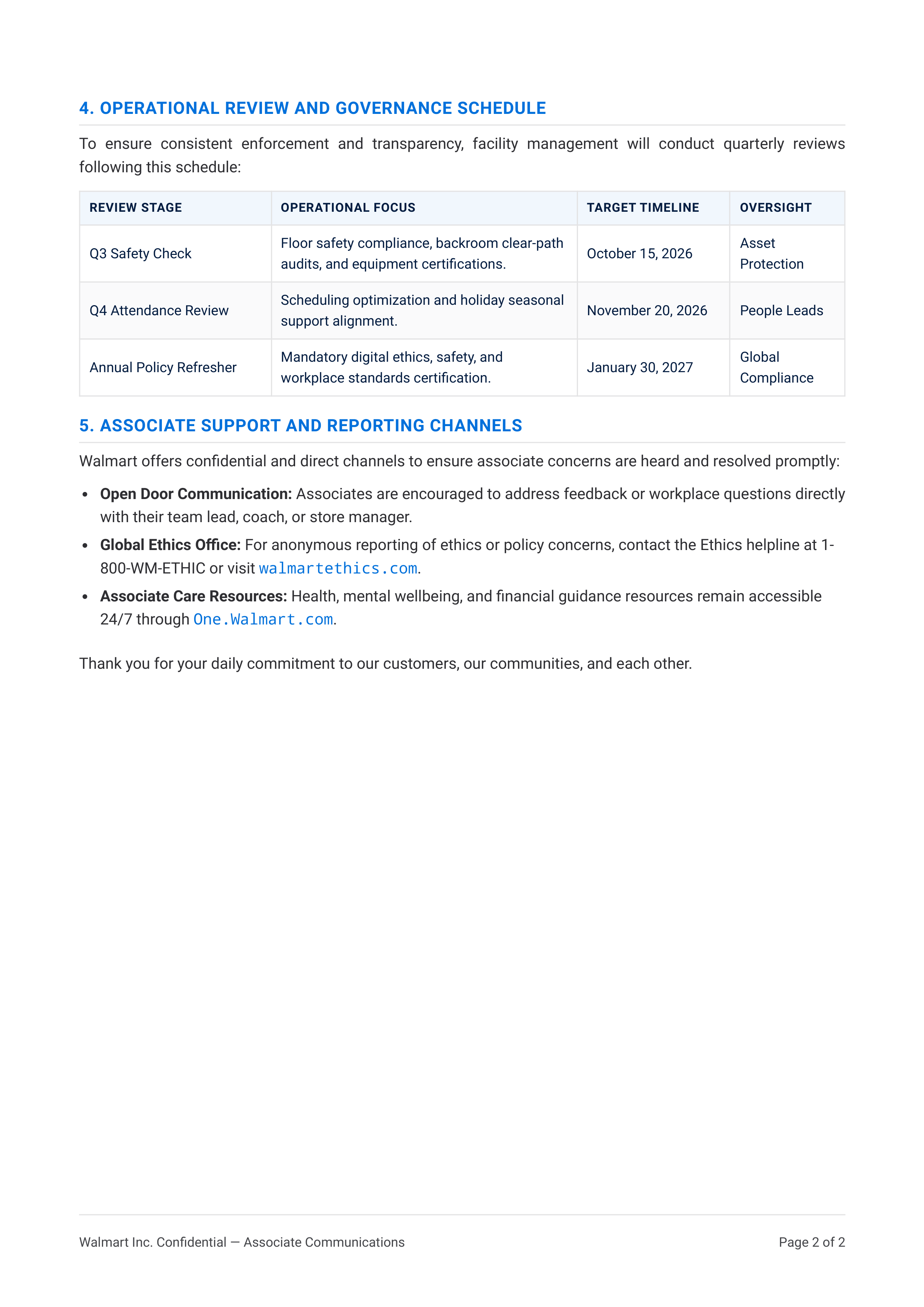 Walmart Employee Workplace Memo — page 2