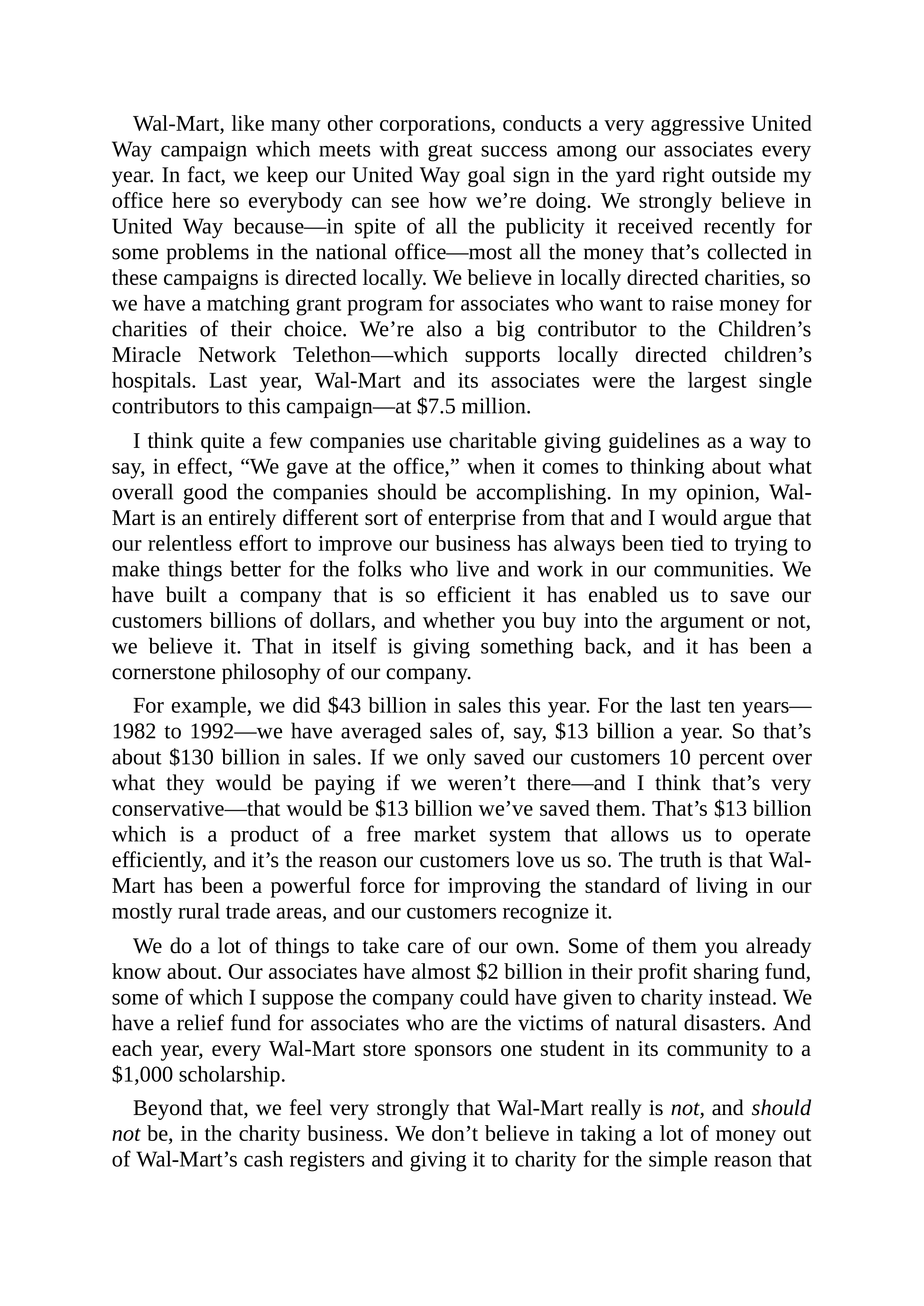 Walmart Founder Sam Walton Made in America Biography — page 199