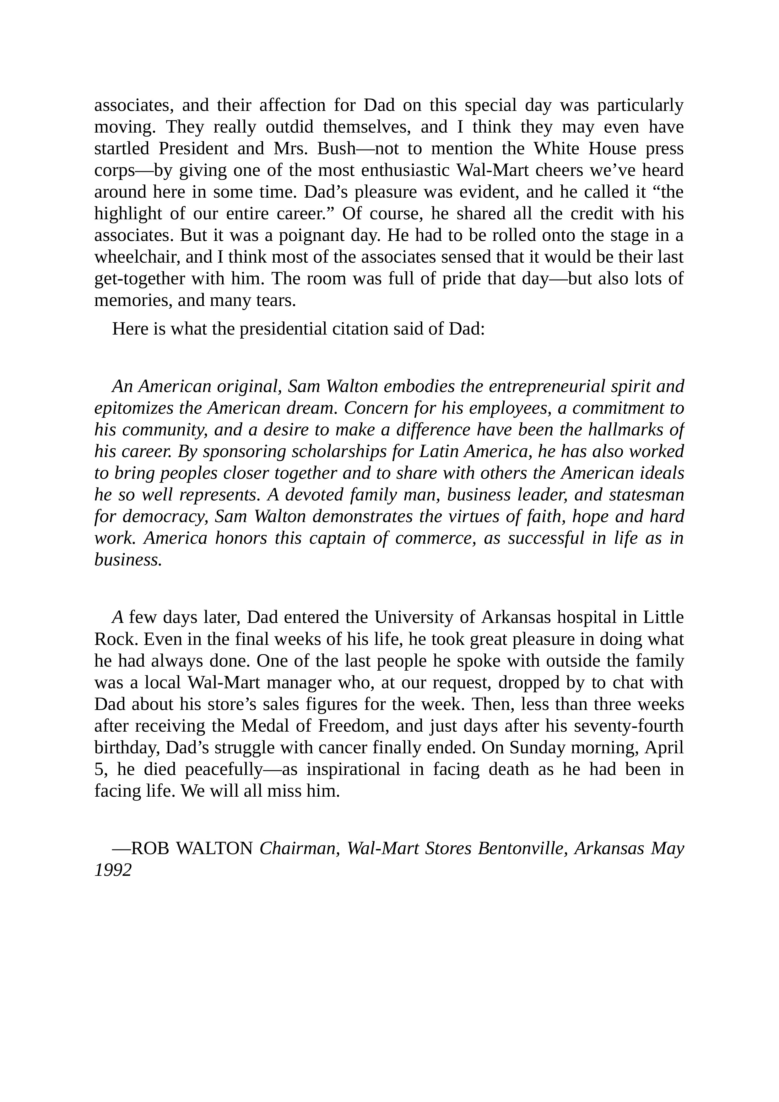 Walmart Founder Sam Walton Made in America Biography — page 214