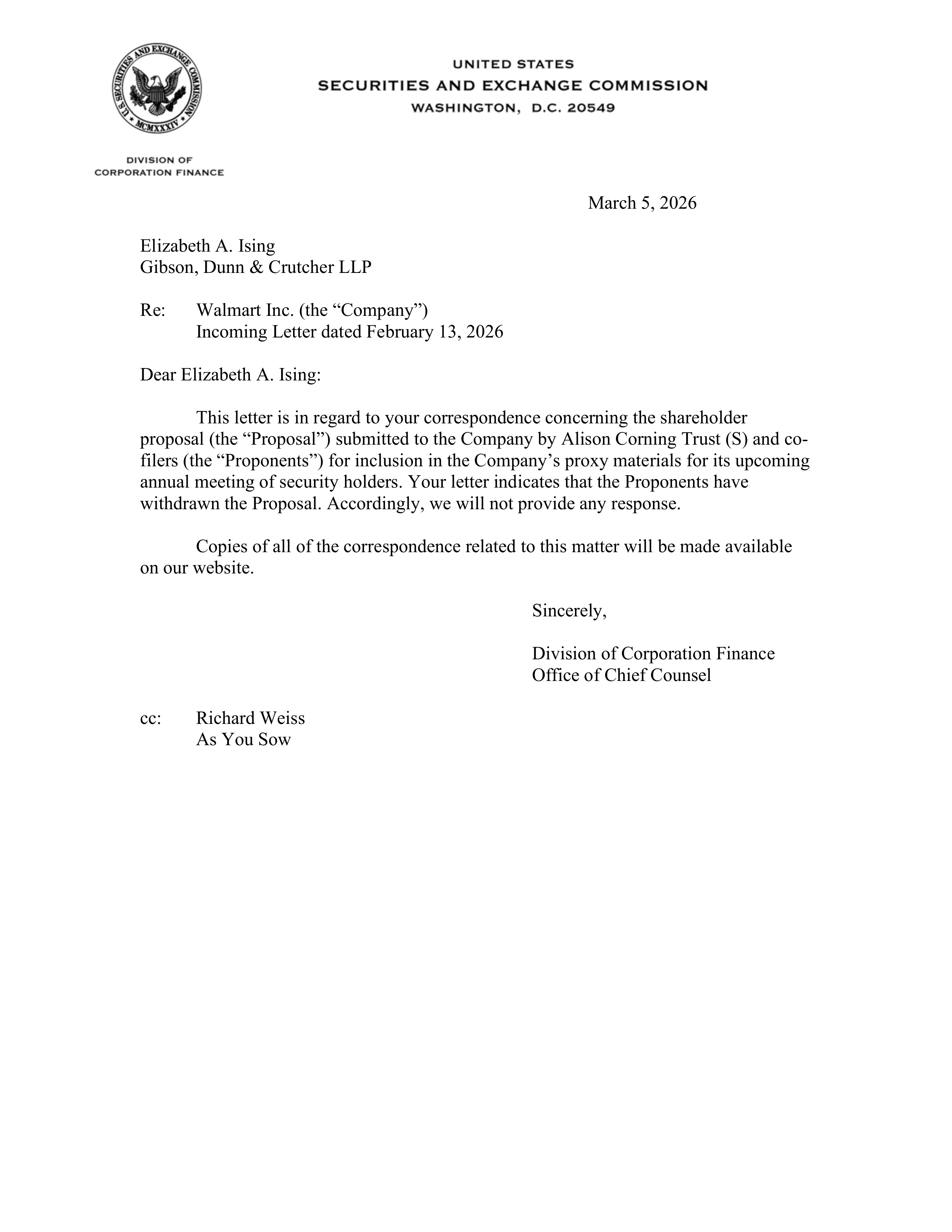 Walmart Proposal  — page 1