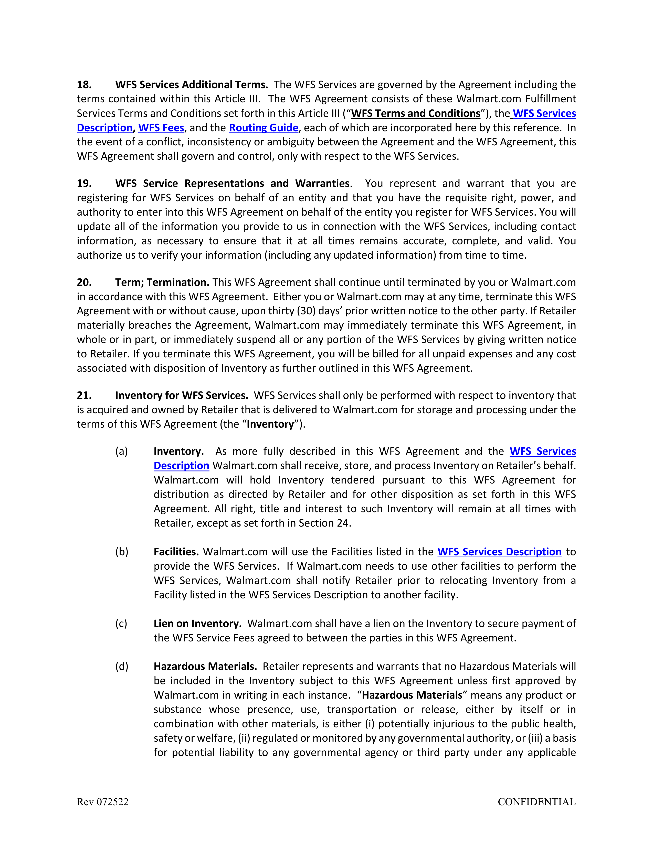 Walmart Marketplace Retailer Agreement — page 14