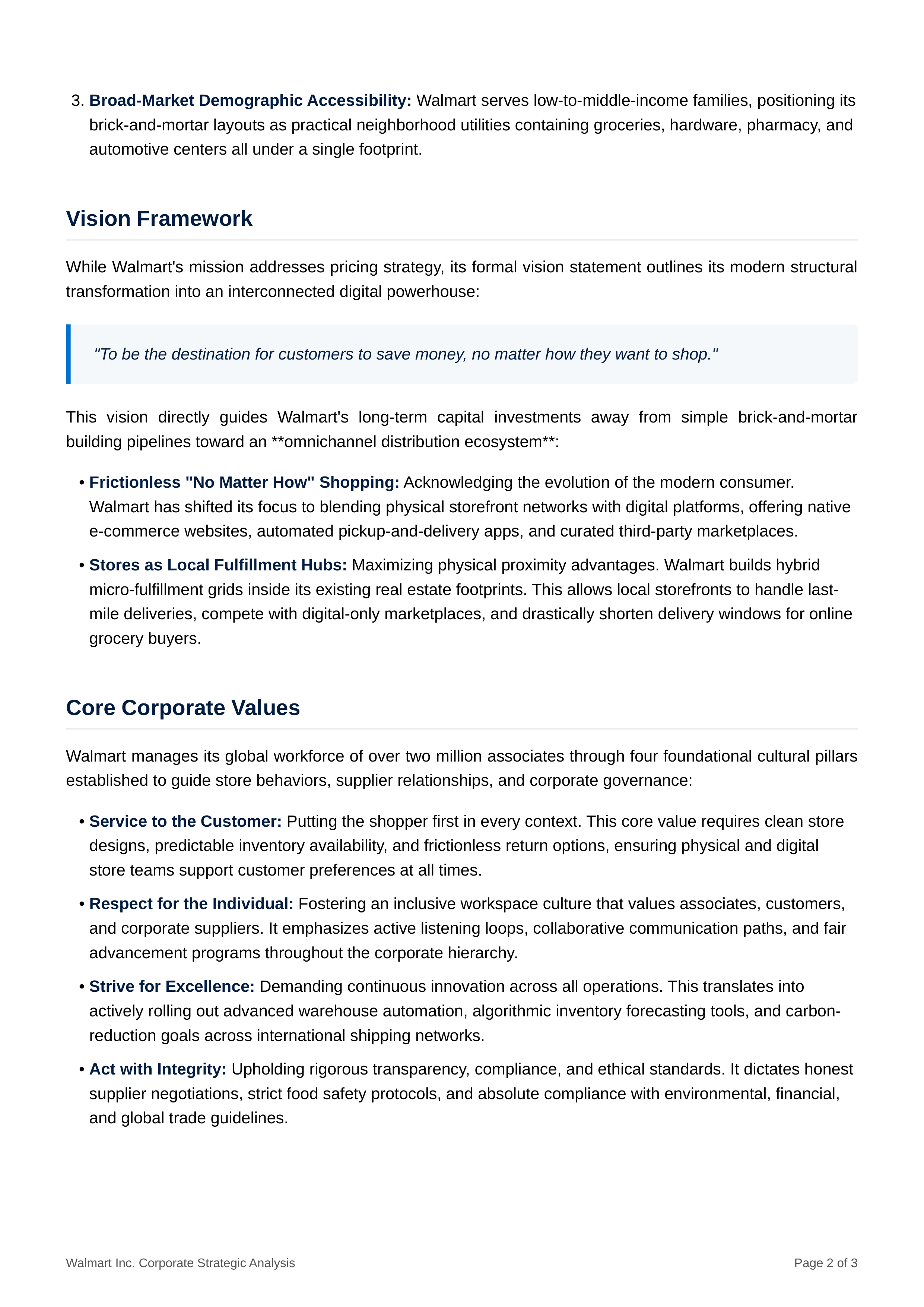 Walmart Mission Statement — page 2
